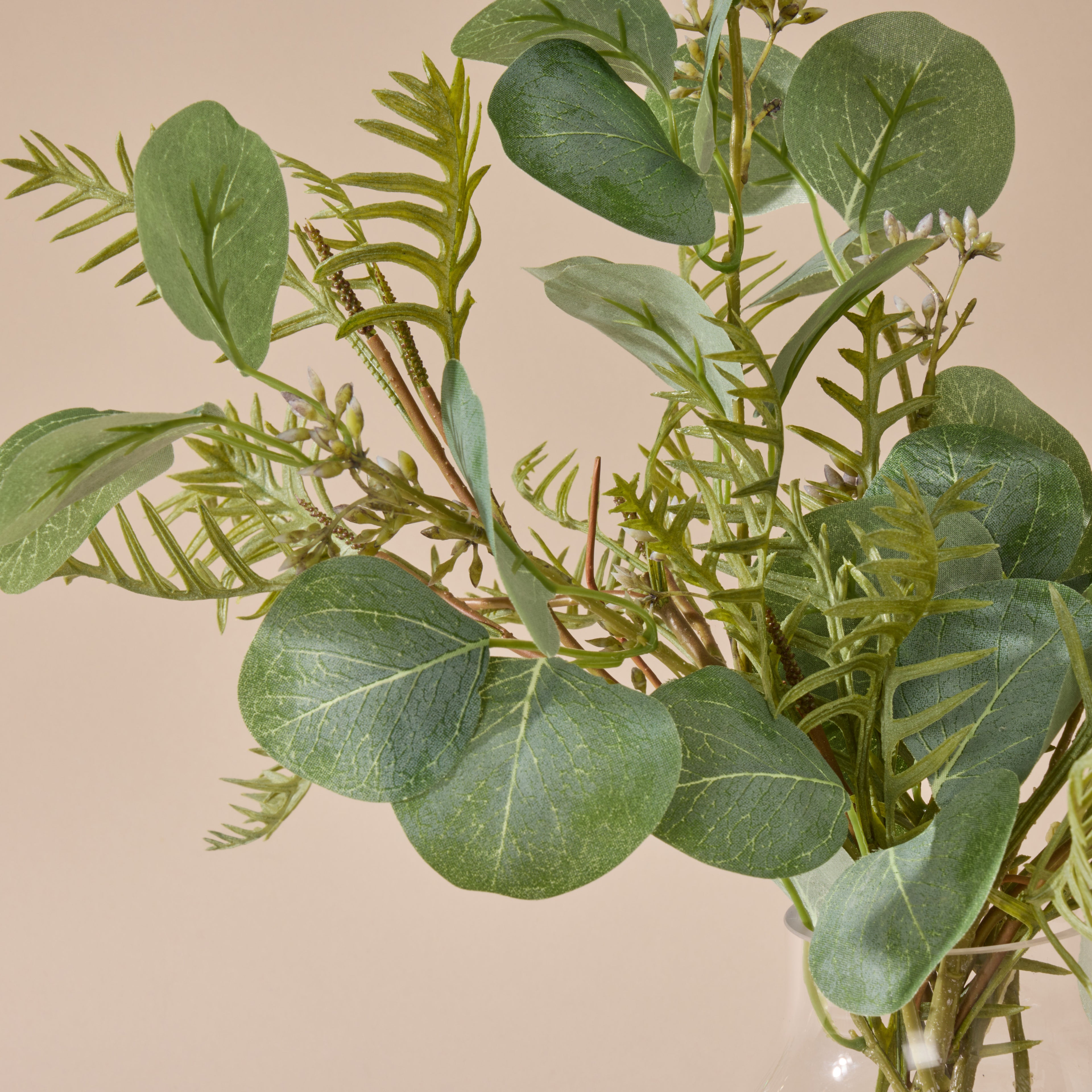 Faux Eucalyptus Pod Grevillea Mix - Adina Vase | Green - 36cm