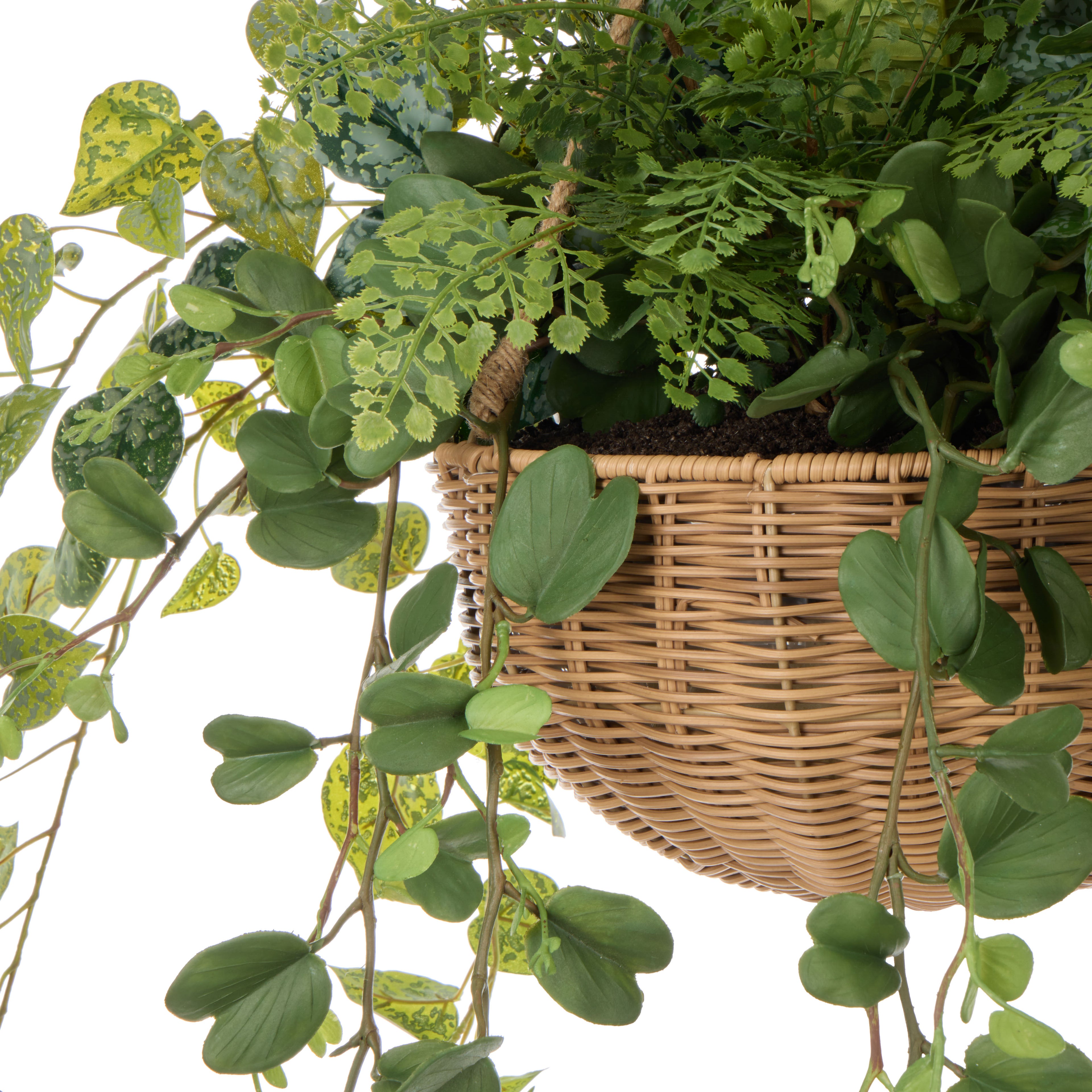 Faux Fern Garden Mix - Laos Hanging Planter | Green - 126cm