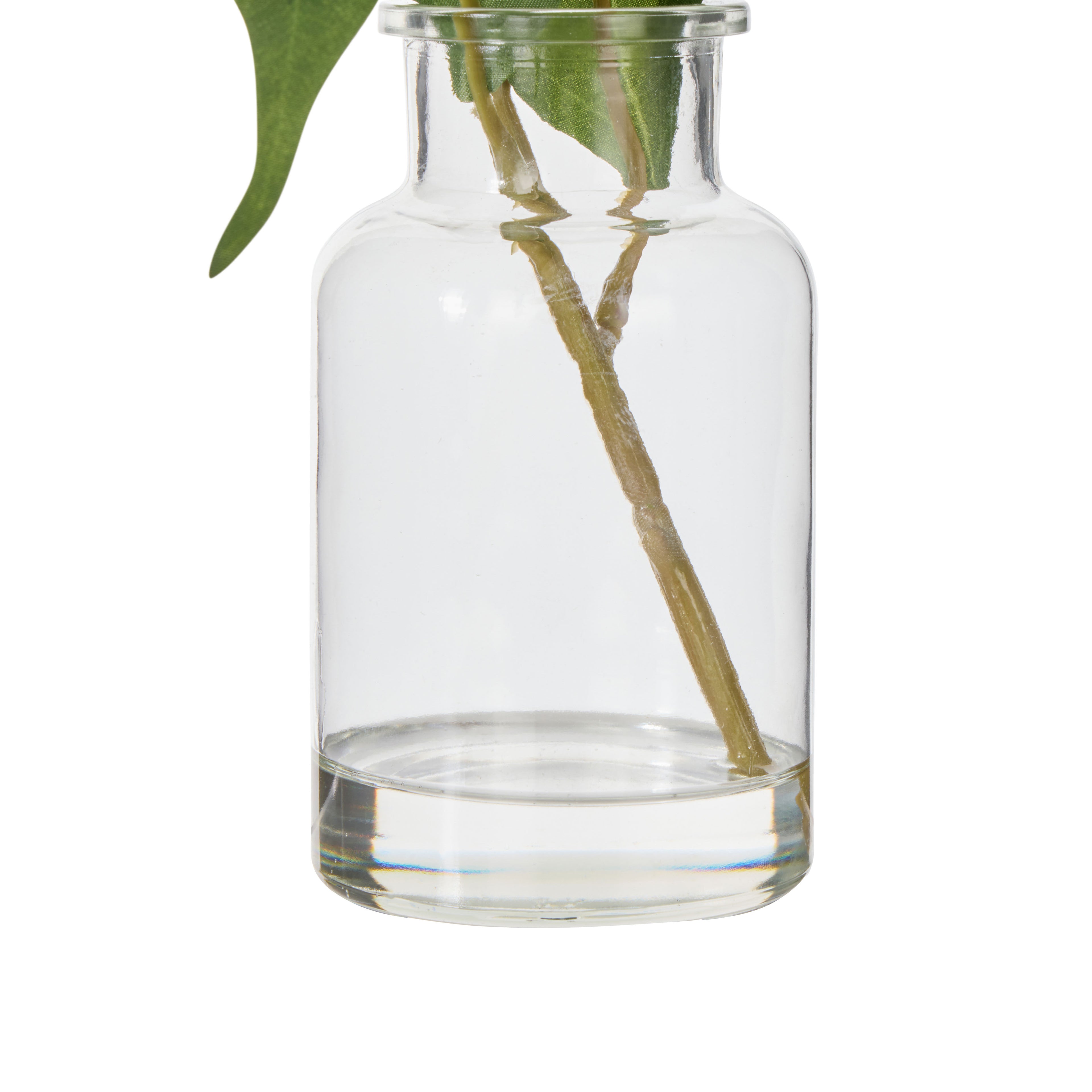 Faux Flowering Eucalyptus - Specimen Bottle | White - 29cm