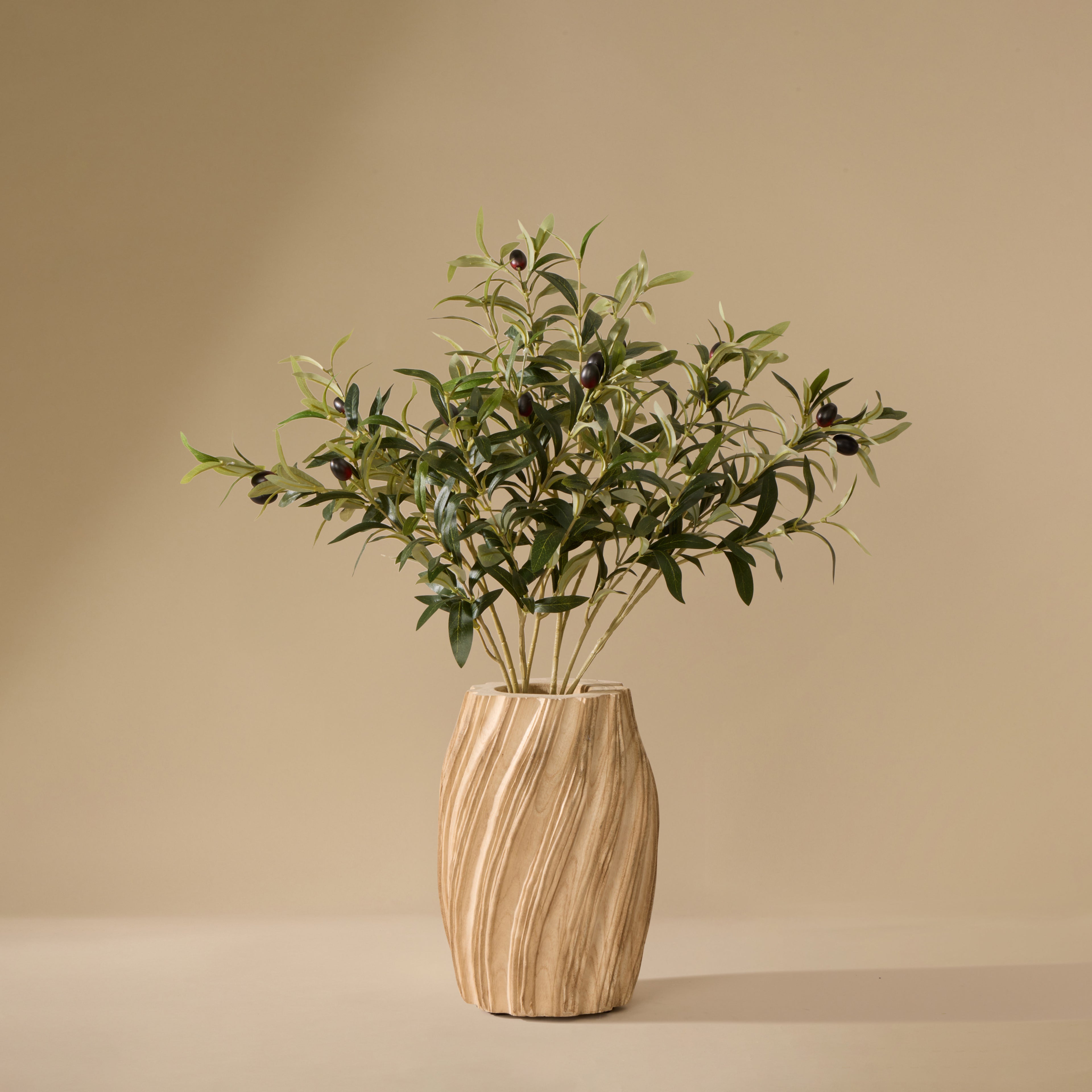Faux Olive - Dansk Ribbed Vase | Natural - 70cm