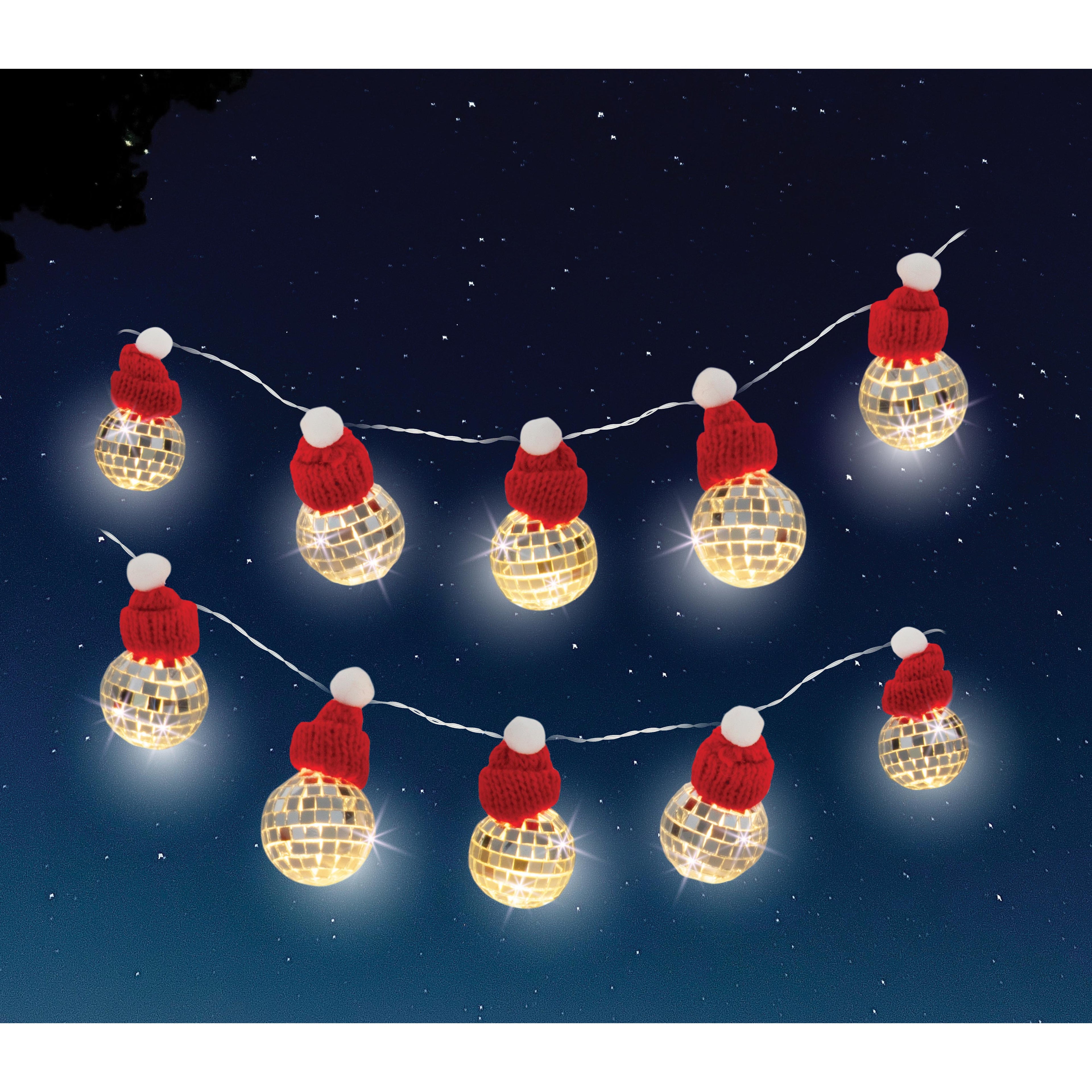 Discovery Zone Illuminate String Lights - Santa Hat Disco Ball