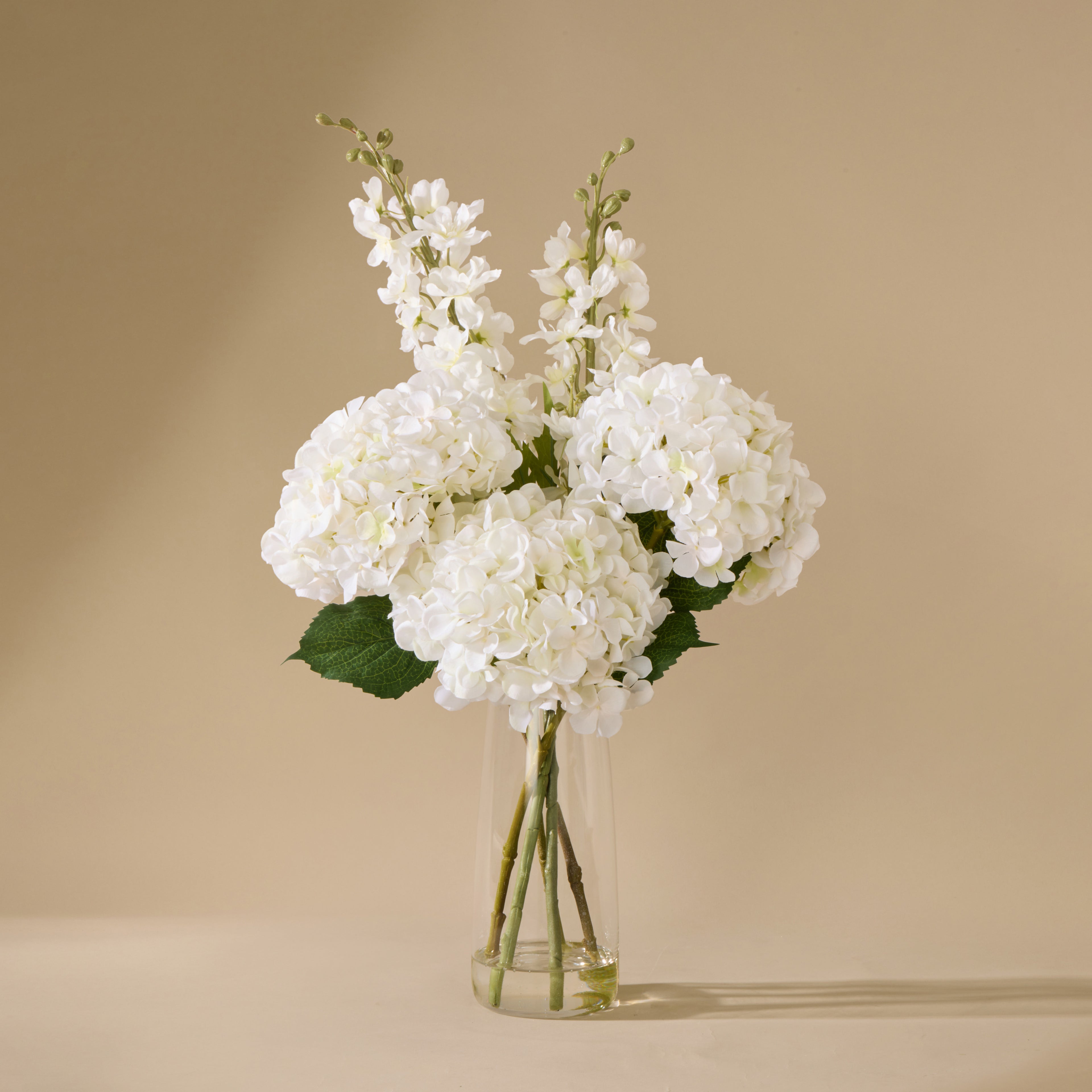 Faux Delphinium Mix - Alana Vase | White - 73cm