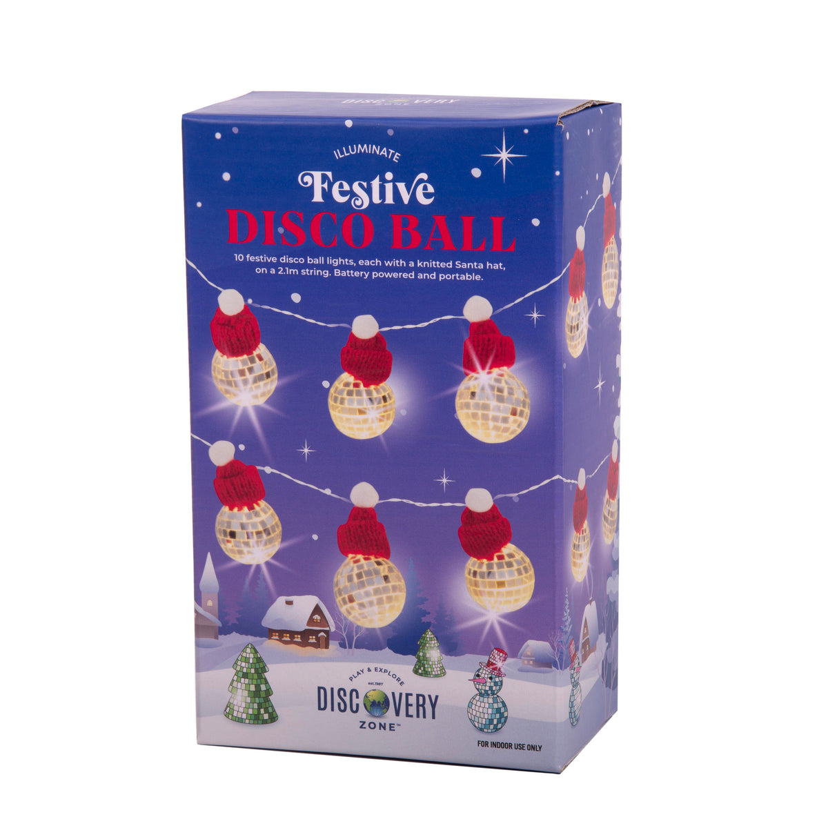 Discovery Zone Illuminate String Lights - Santa Hat Disco Ball