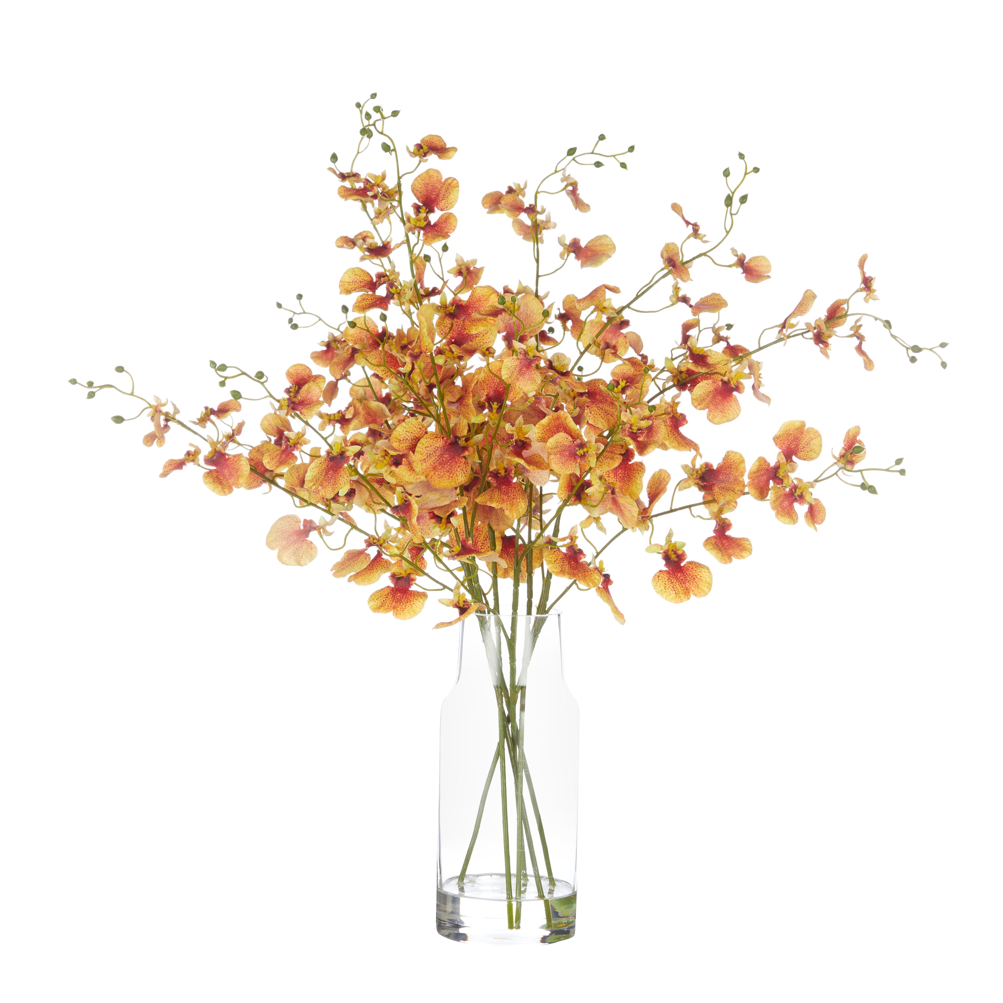 Faux Dancing Orchids - Rachel Vase | Orange - 57cm