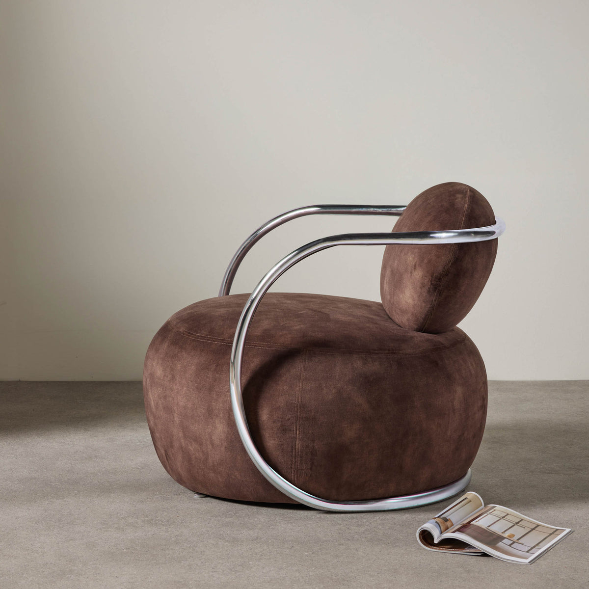 Grand Designs Jex Armchair Antique Brown & Brushed Chrome