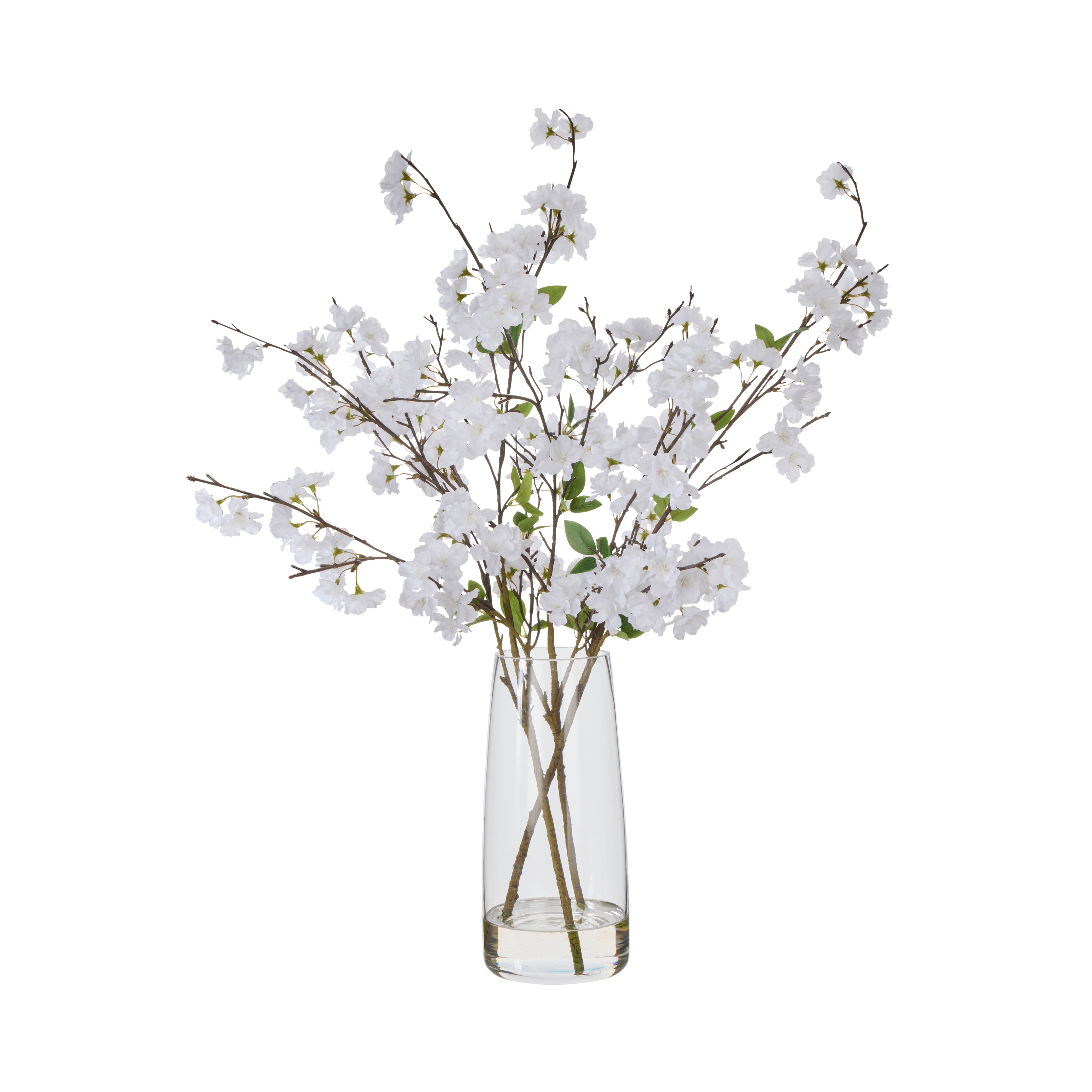 Faux Cherry Blossom - Alana Vase | White - 82cm