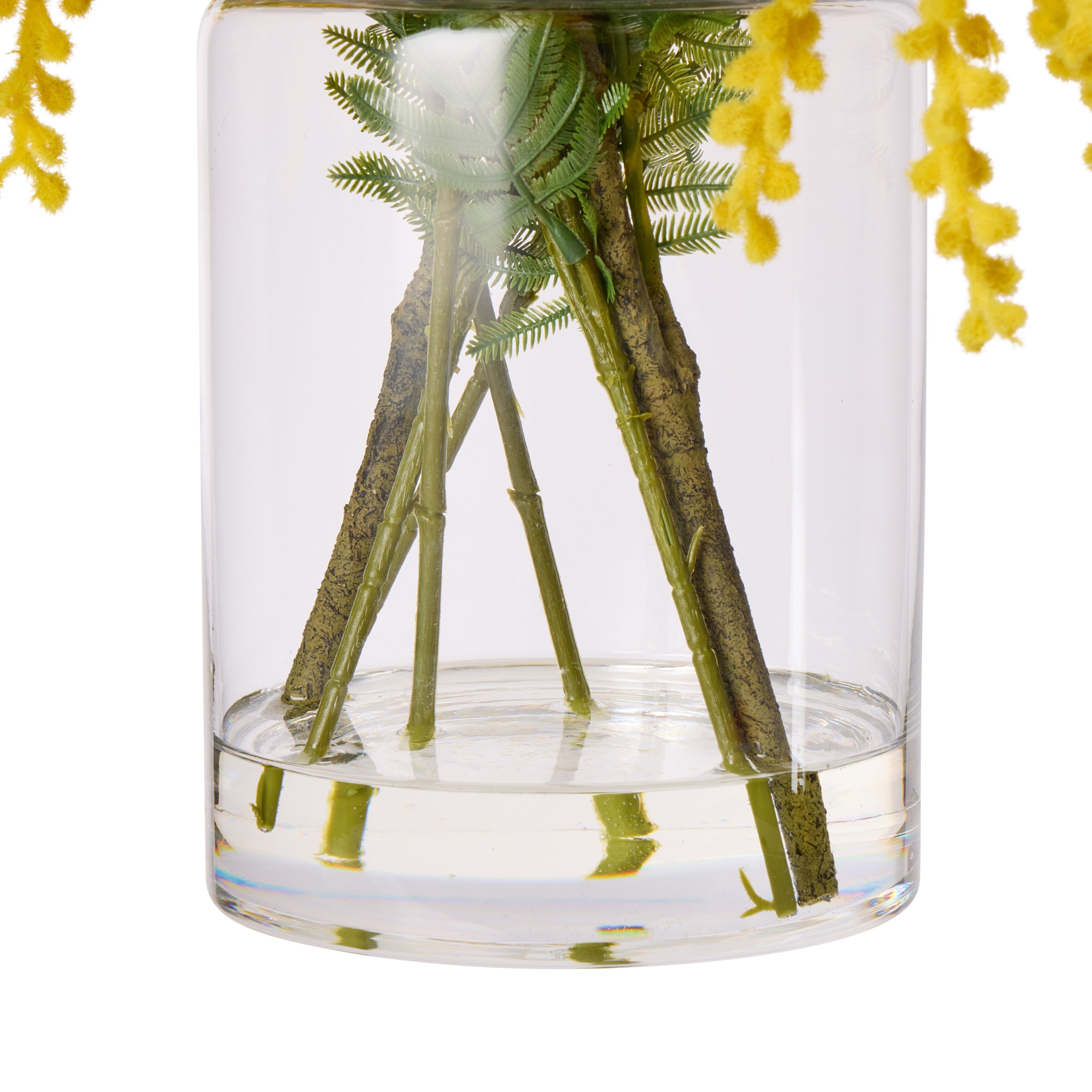 Faux Lemon Wattle Mix - Pail Vase | Yellow - 59cm