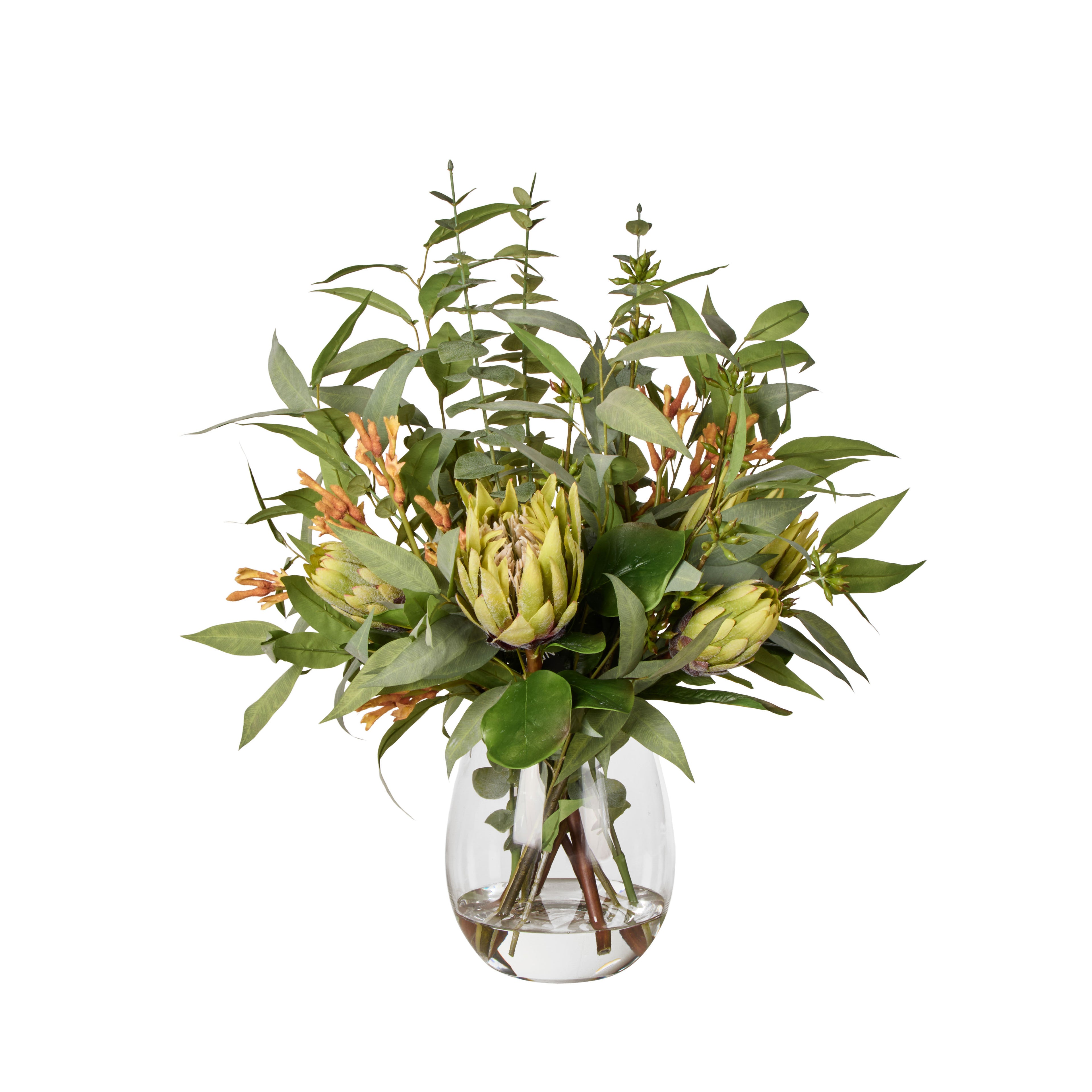 Faux Protea Kangaroo Paw - Claire Vase | Green - 68cm