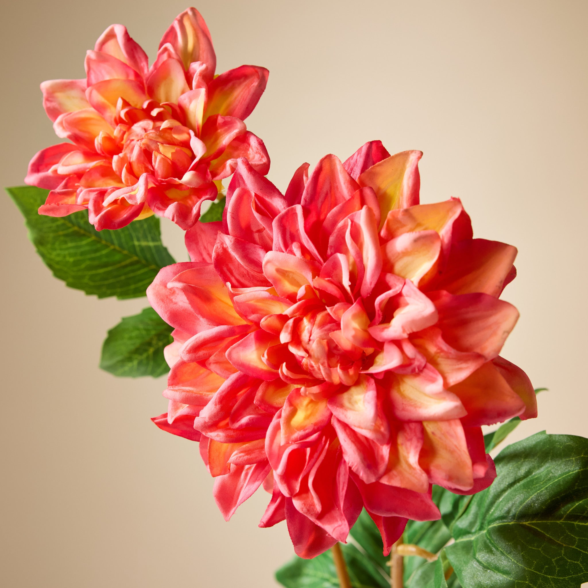 Faux Dahlia Bud Stem | Orange - 60cm