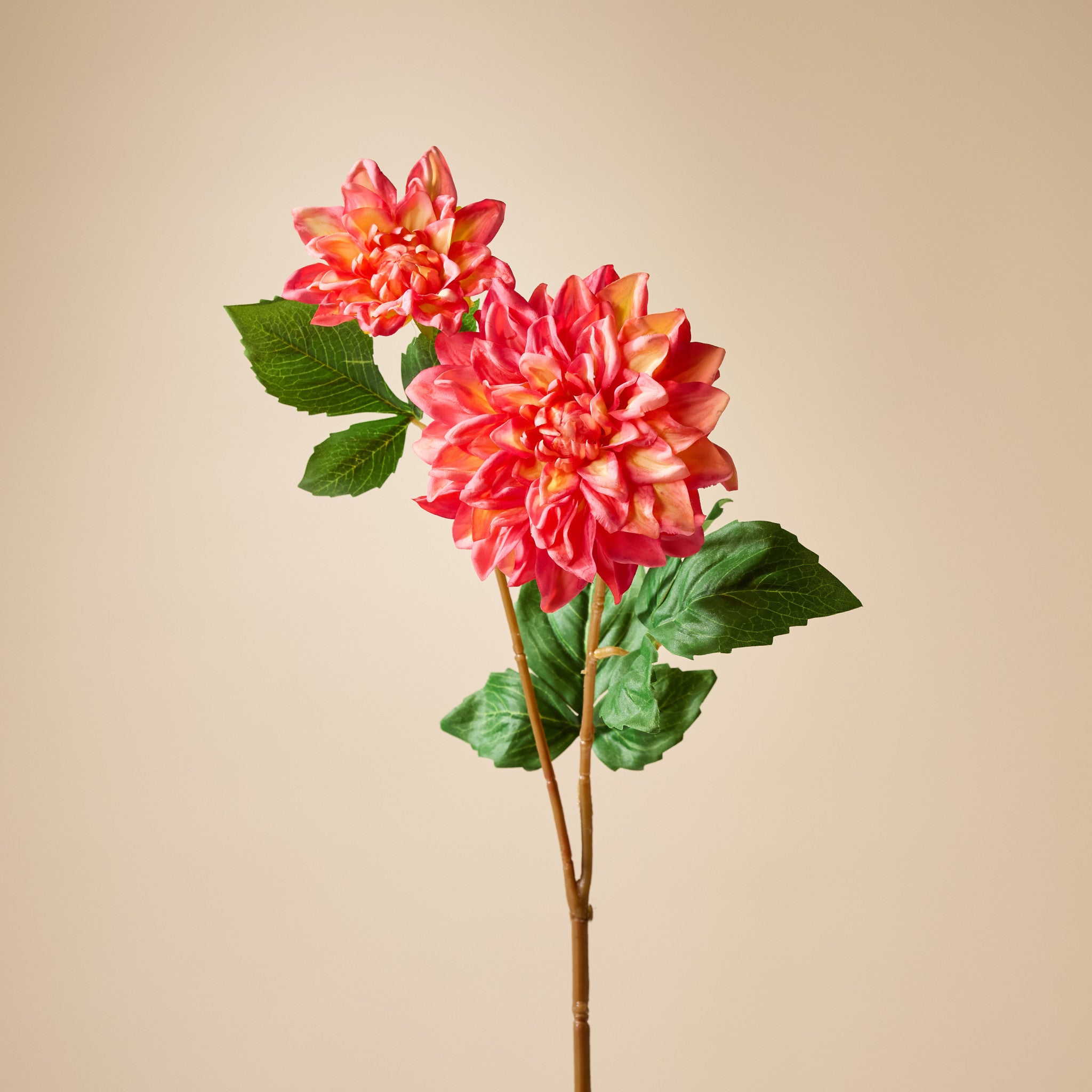 Faux Dahlia Bud Stem | Orange - 60cm