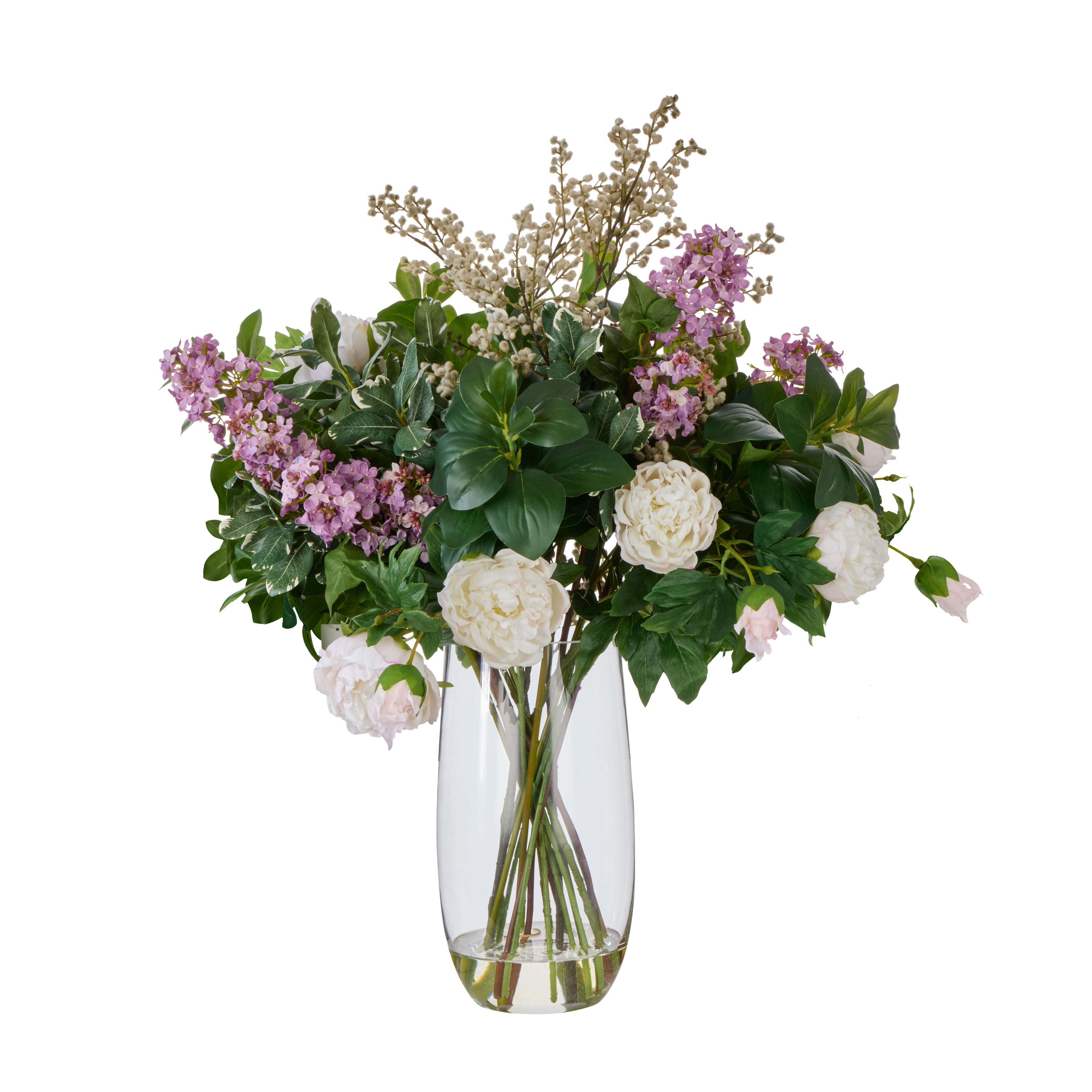 Faux Lilac Peony Garden Mix - Cindy Vase | Purple - 88cm