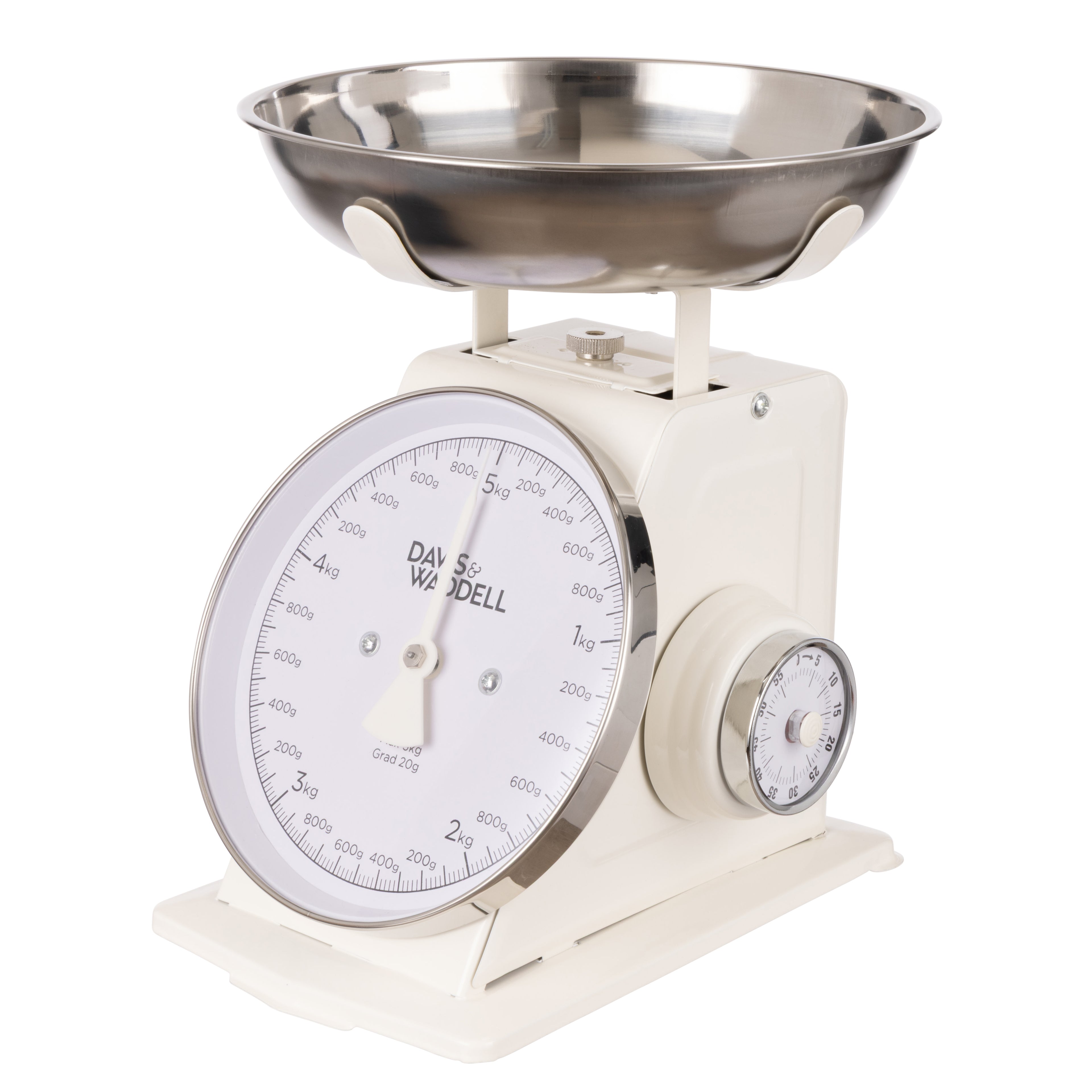 Davis & Waddell Newbury Mechanical Timer and Scale 2pcs Set Cream