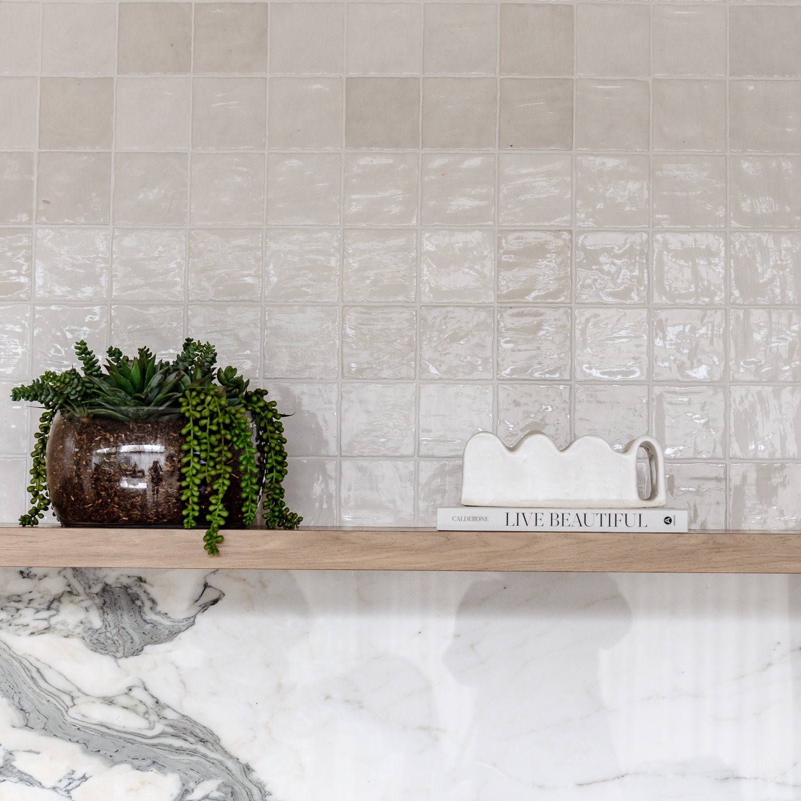 Faux Succulent Mix - Scarlett Bowl | 34cm