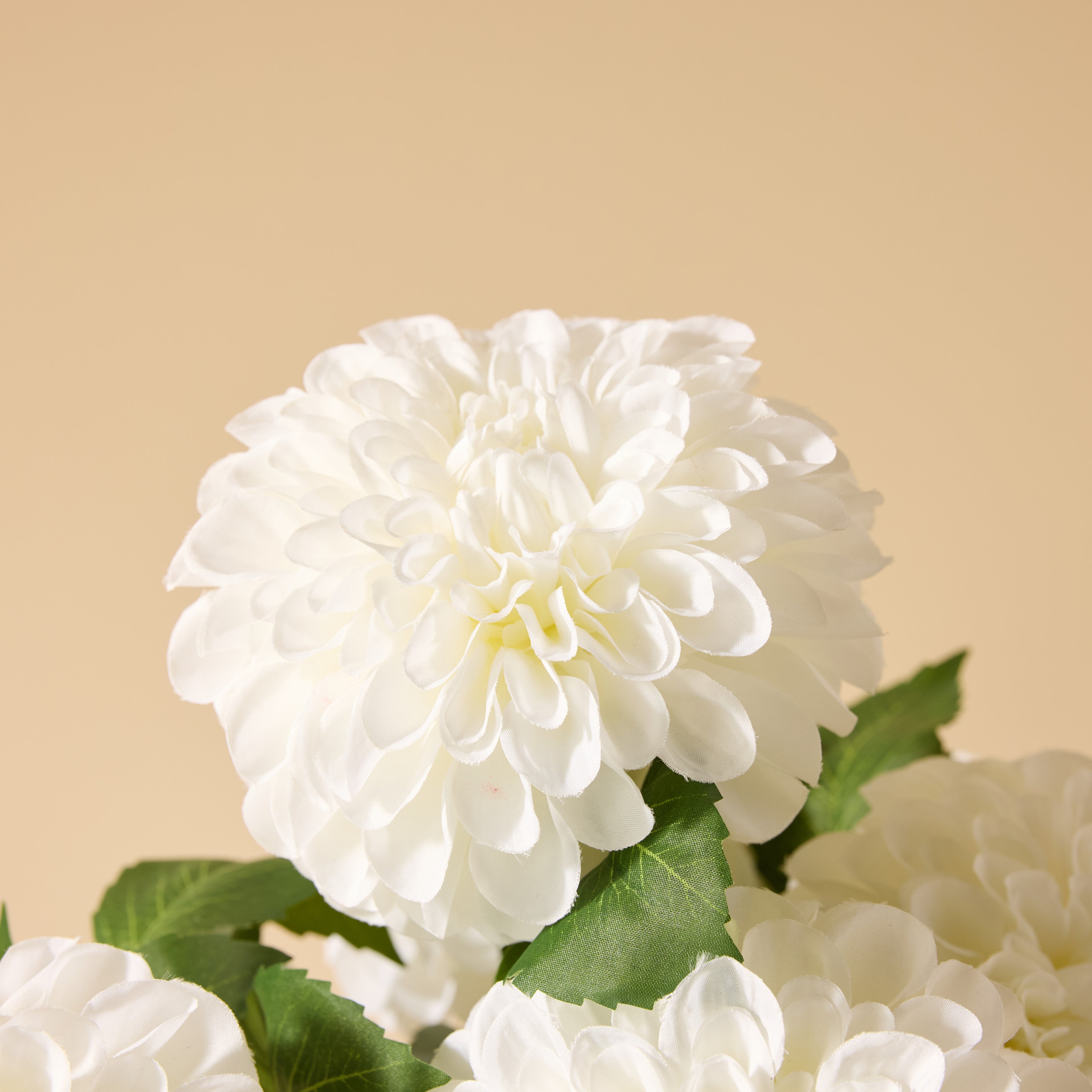 Faux Chrysanthemum Arrangement - Gianna Pot | White - 37cm