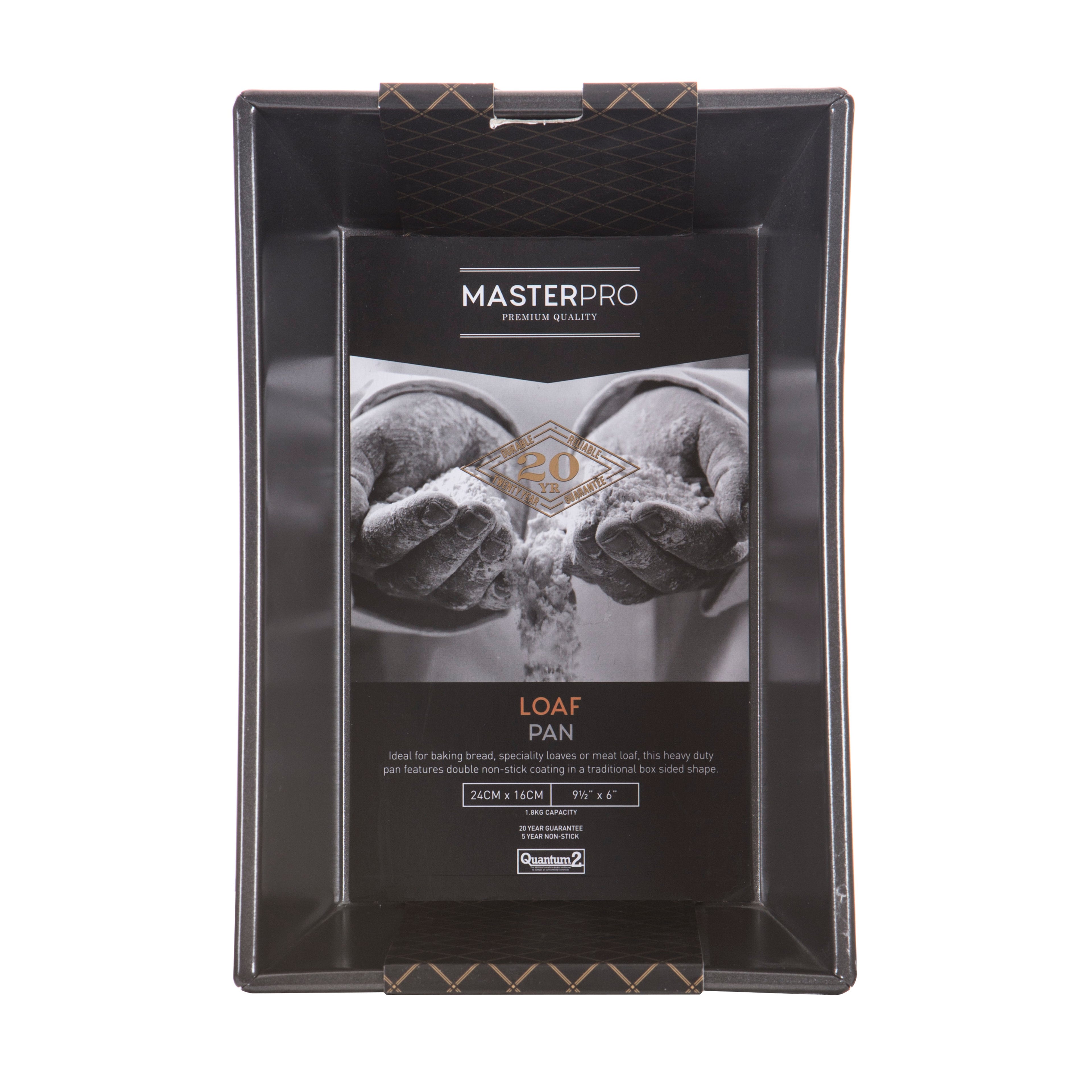 MasterPro Non-Stick Box Sided Loaf Pan Black
