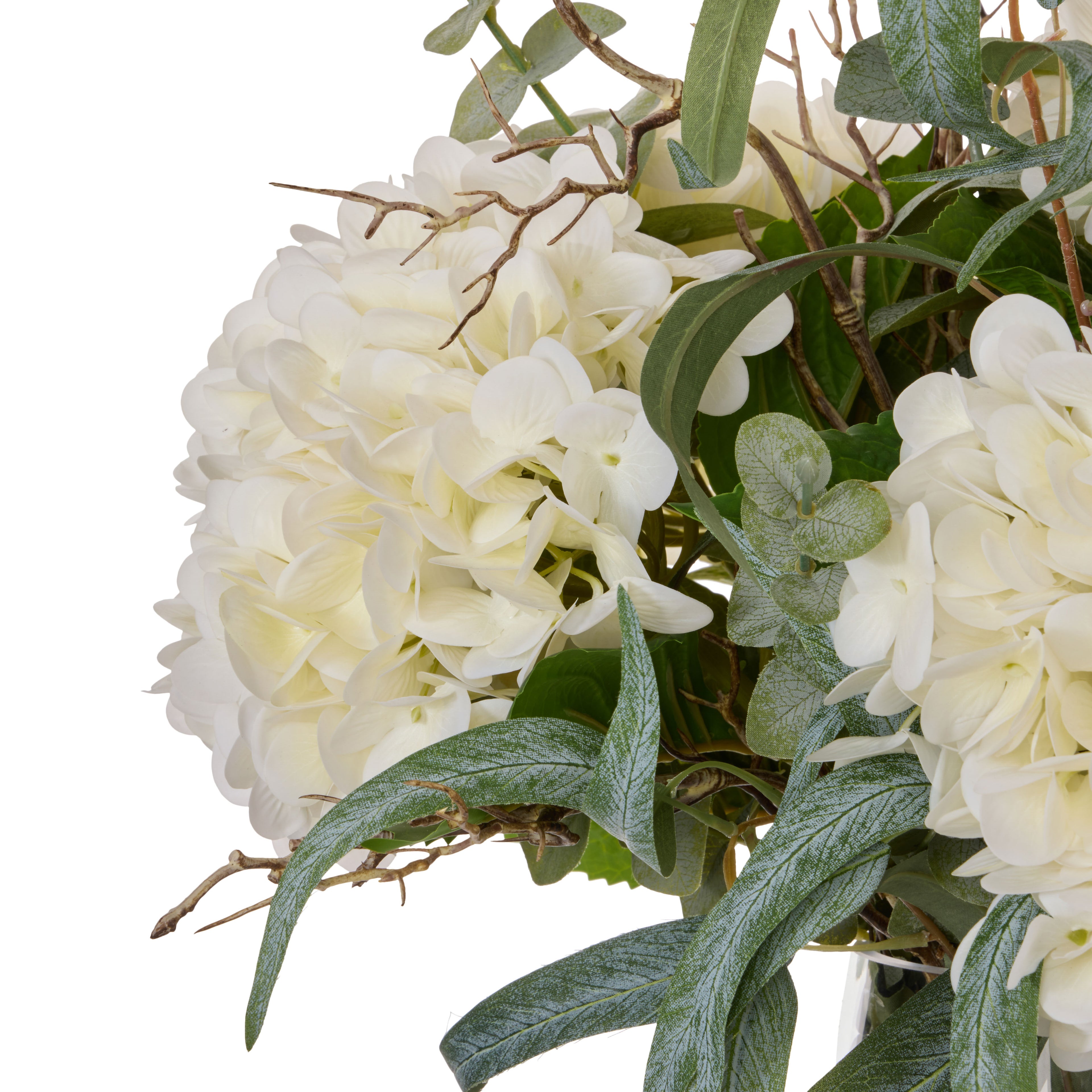 Faux Hydrangea Native Mix - Alana Vase | White - 80cm