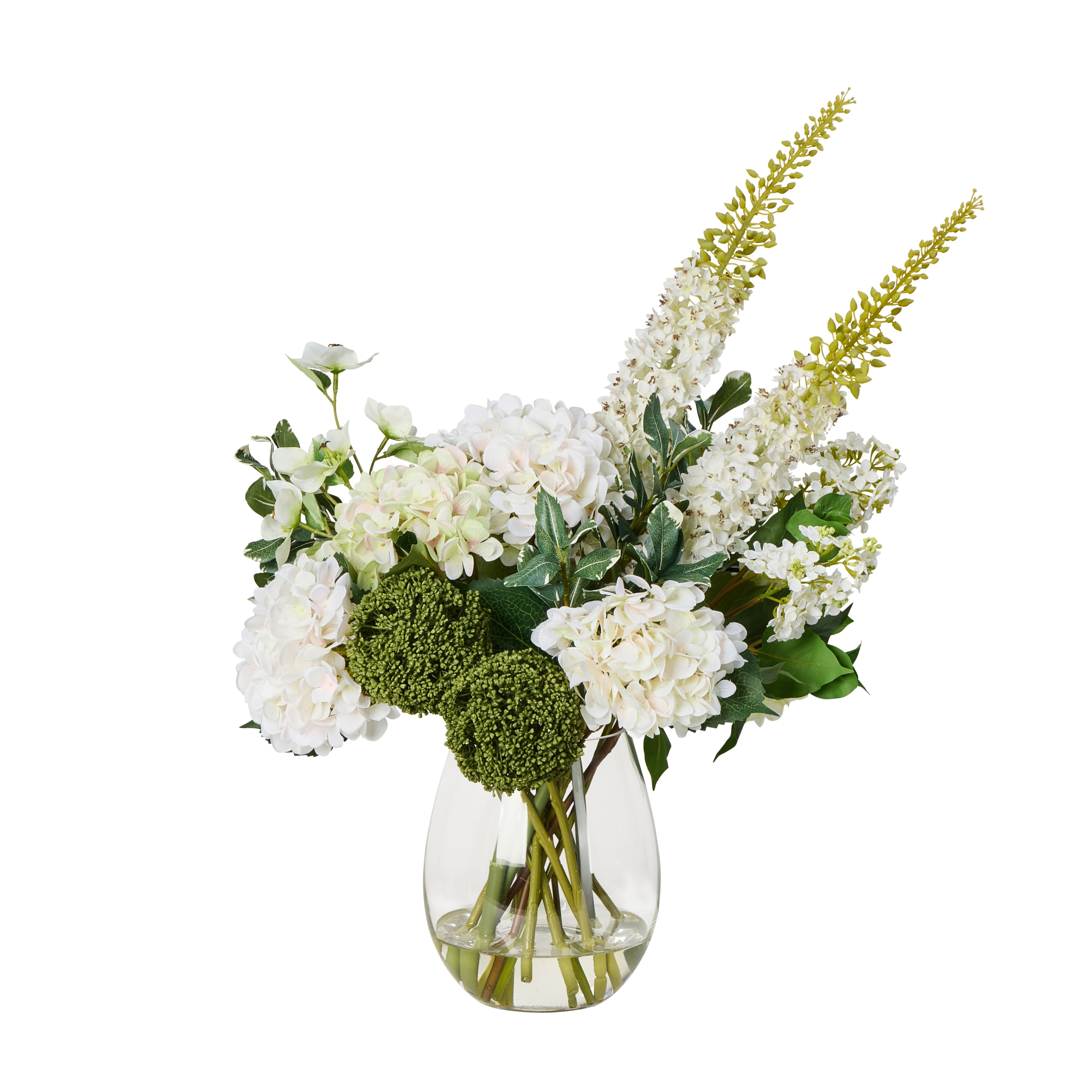 Faux Allium Lilac Mix - Claire Vase| White - 69cm
