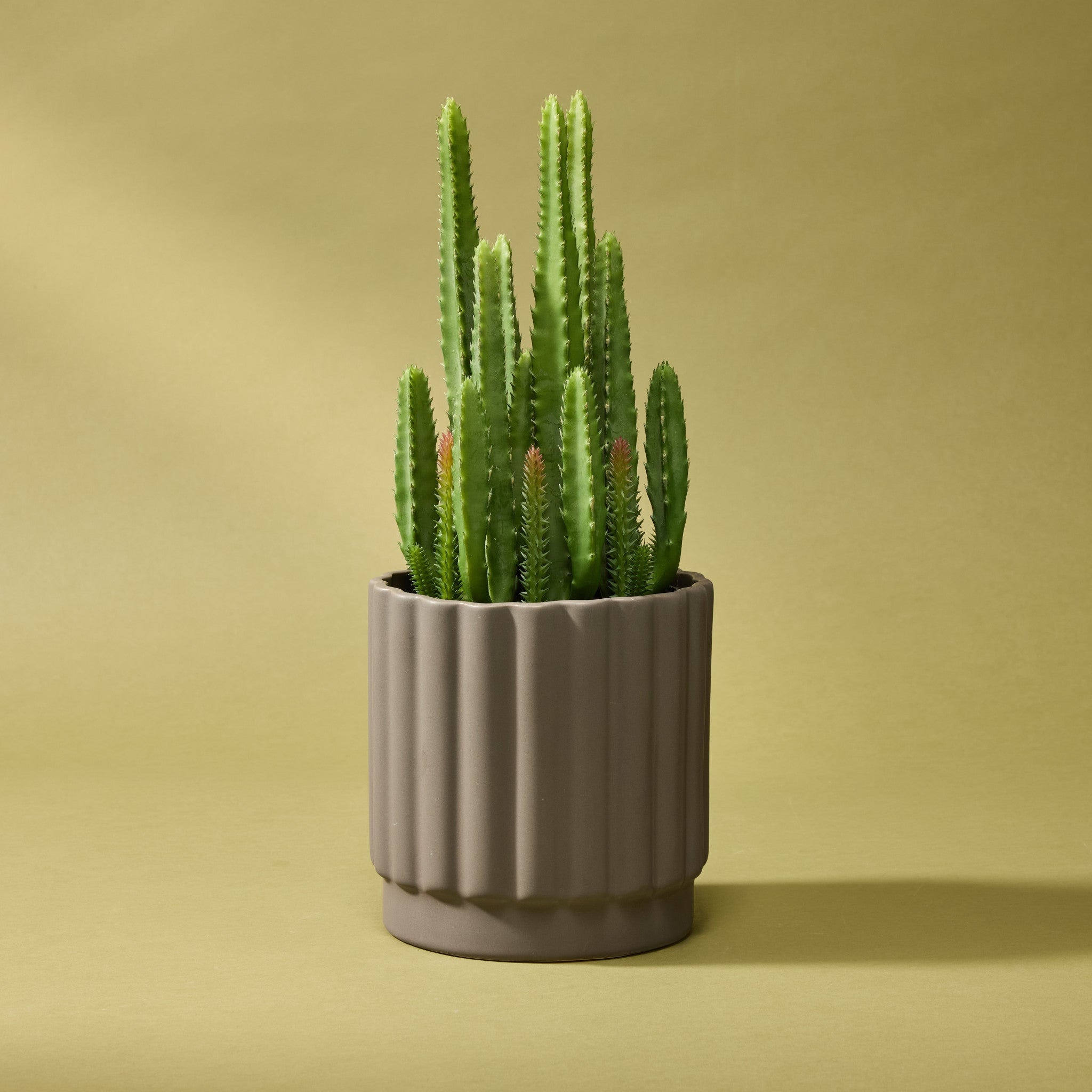 Agra Ribbed Planter | Charcoal - 17cm