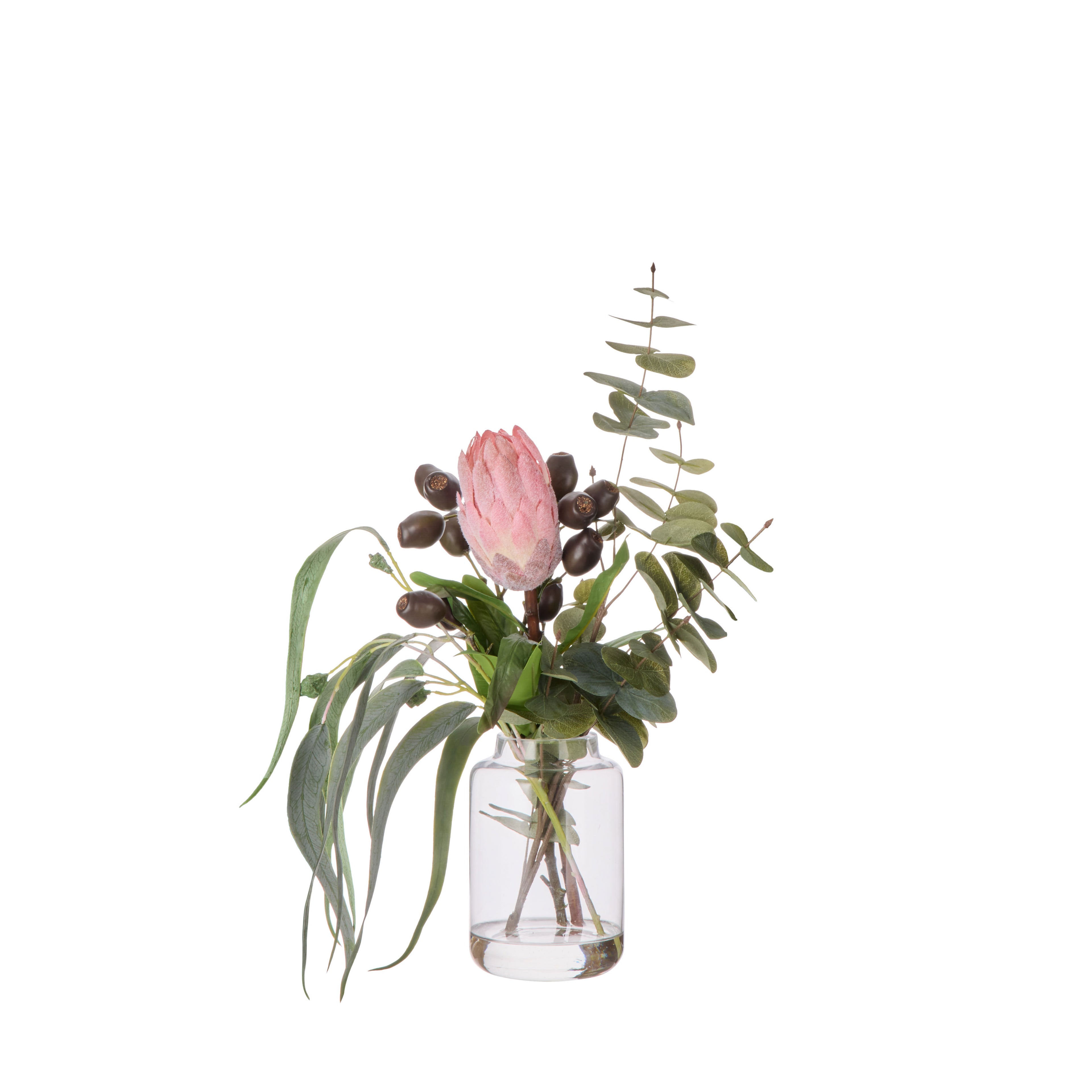 Faux Protea Seeding Mix -Pauline Vase | Pink - 43cm