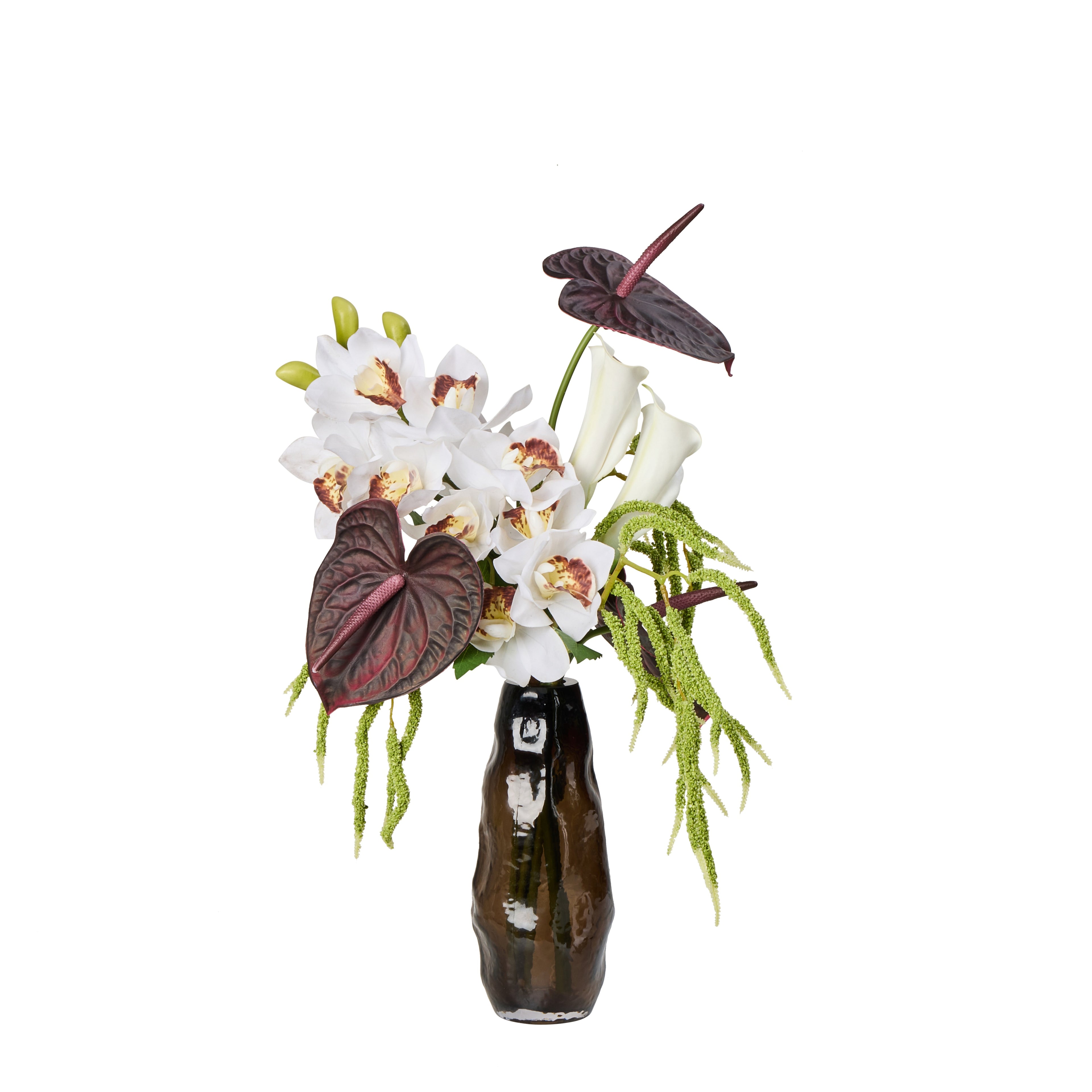 Faux Anthurium Lily Mix Bouquet | Purple - 82cm