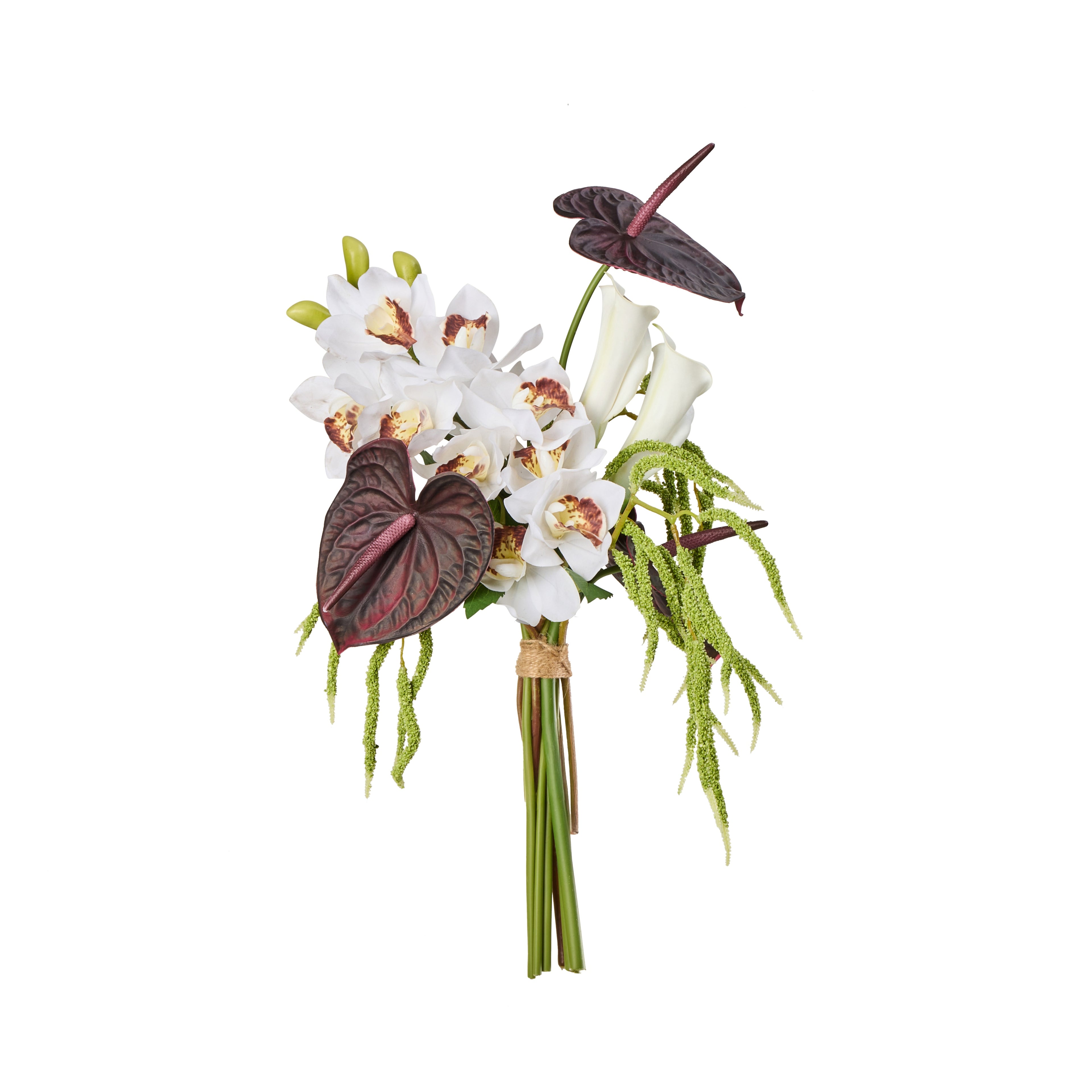 Faux Anthurium Lily Mix Bouquet | Purple - 82cm