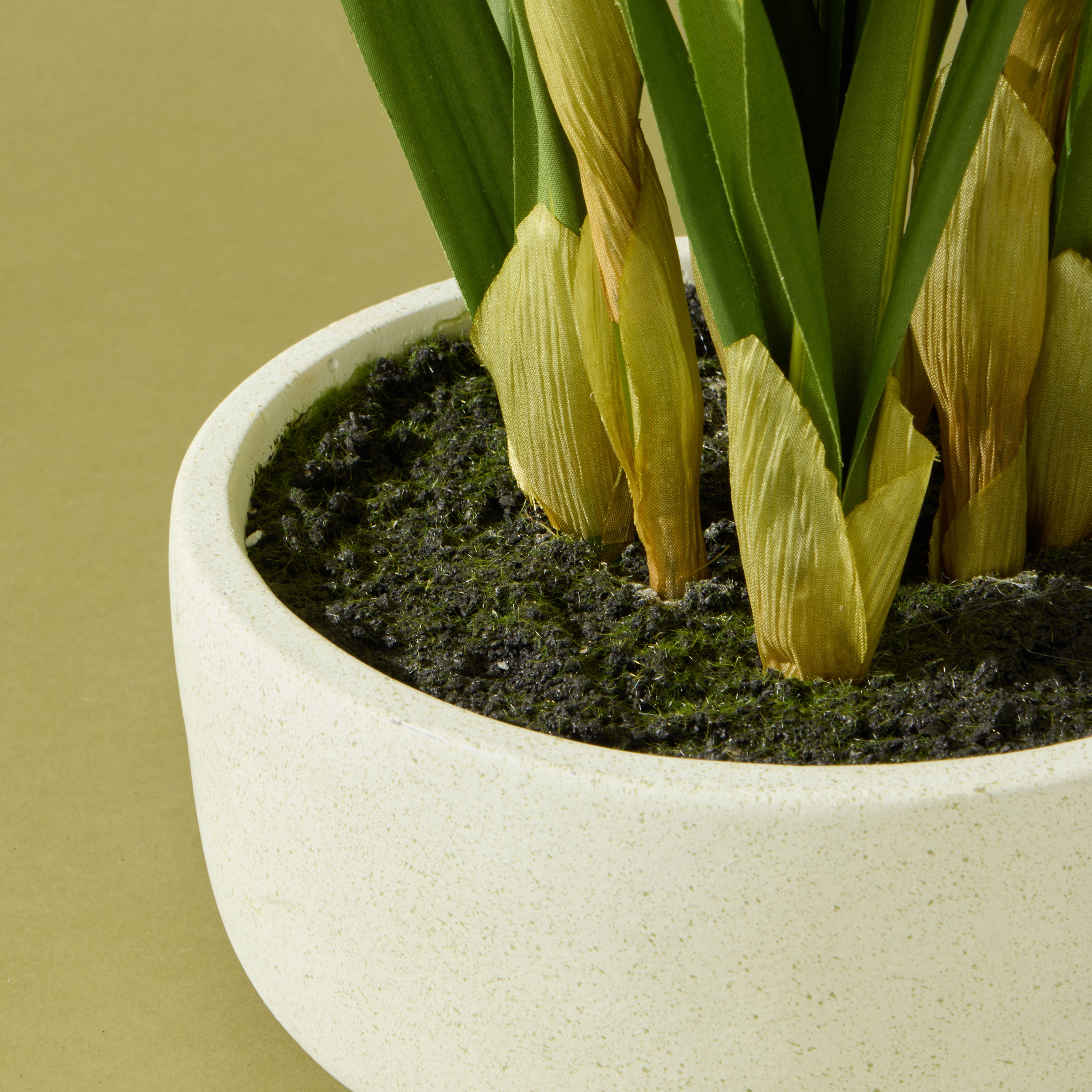 Faux Cymbidium Orchid Pot | White - 74cm