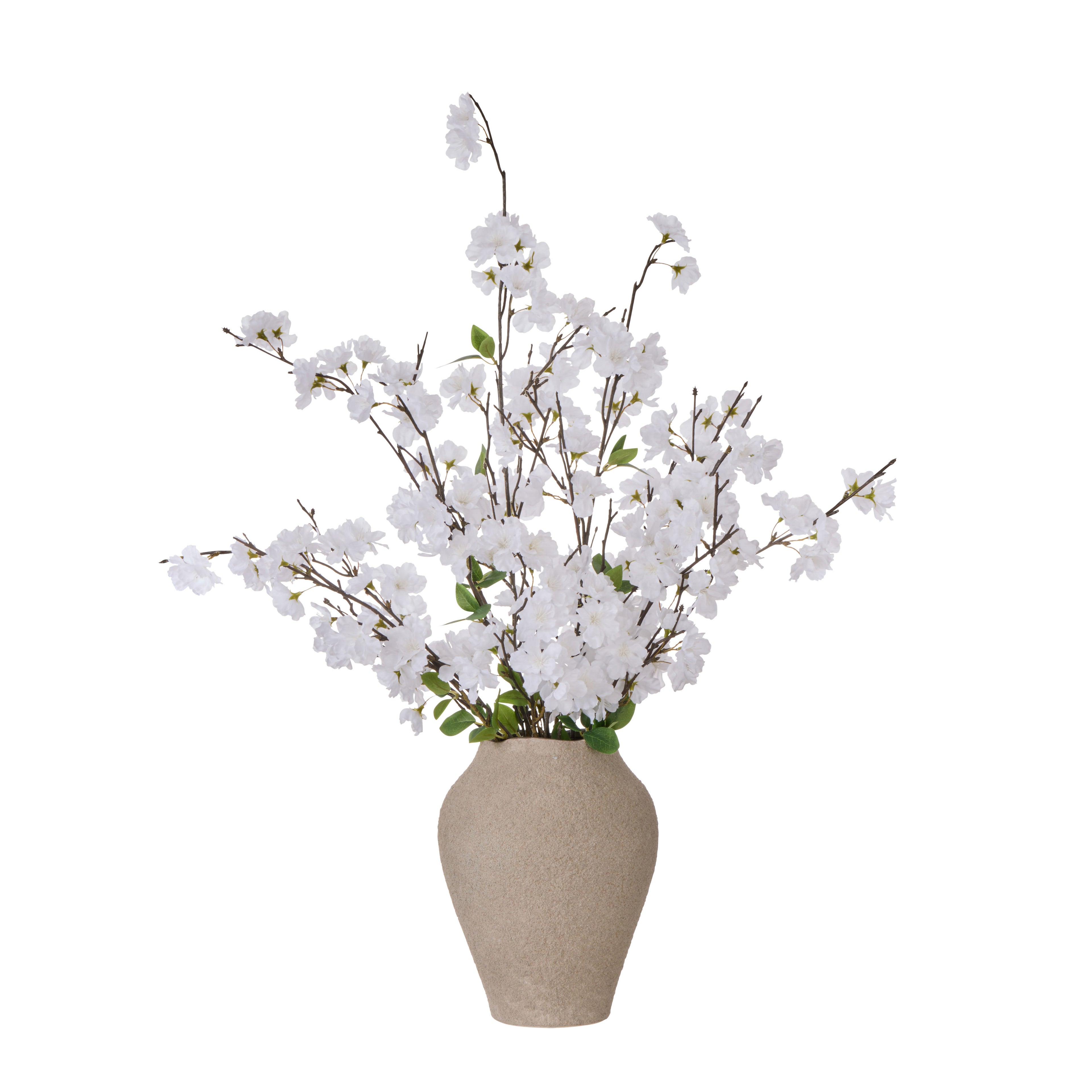 Faux Cherry Blossom - Elsie Vessel | White - 75cm