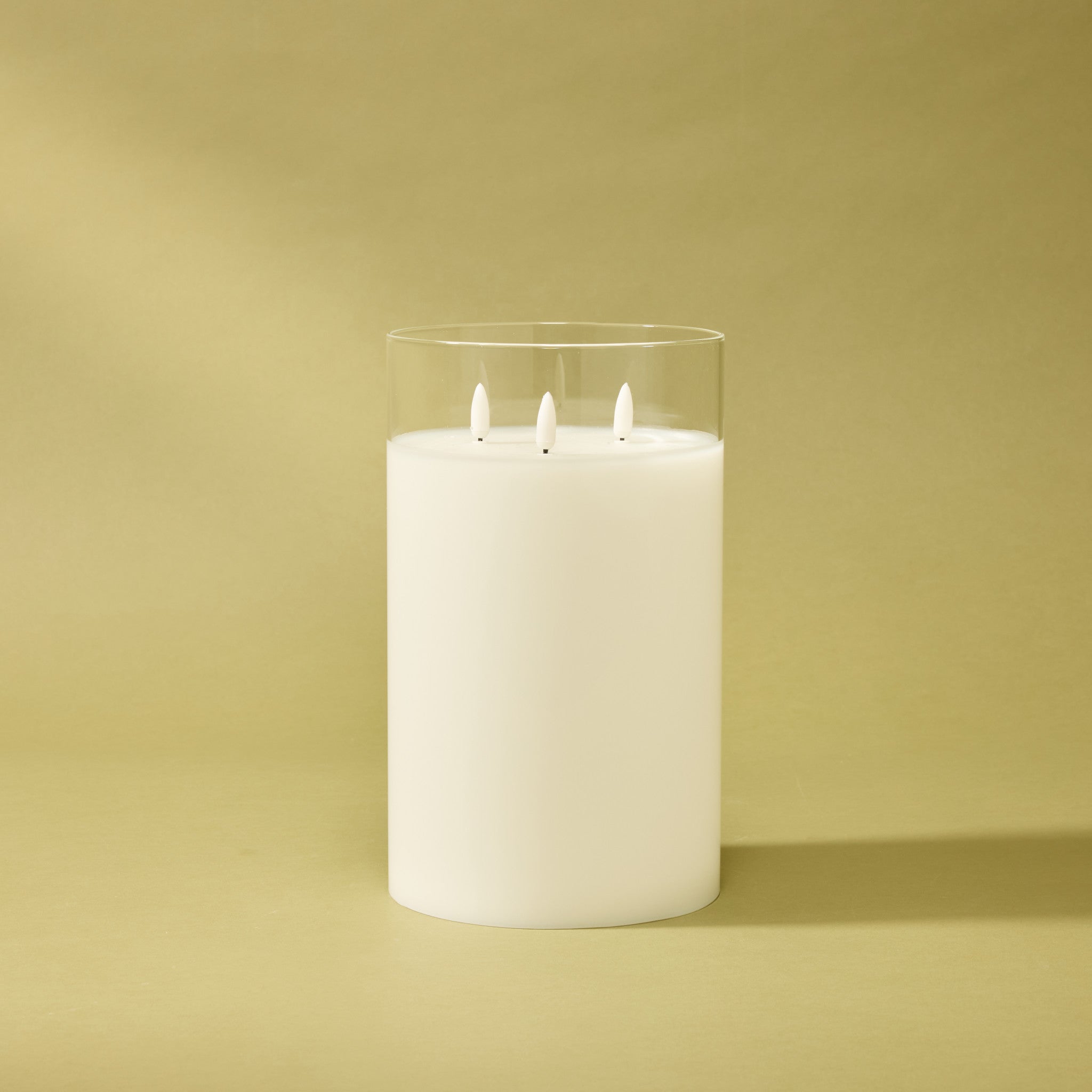 Glass Triflame LED Candle | 25cm