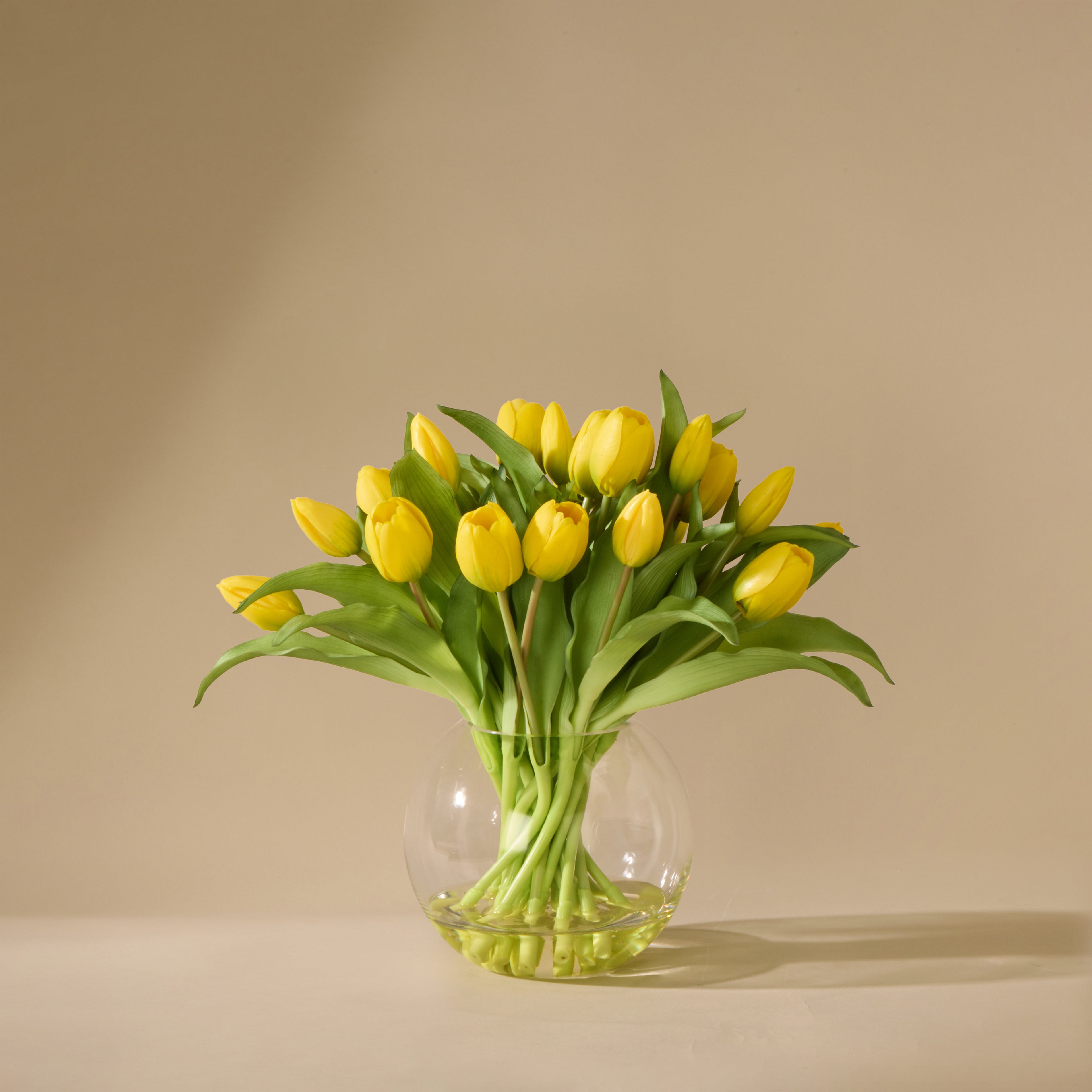 Faux Tulip Bunch - Phoebe Vase | Yellow - 32cm