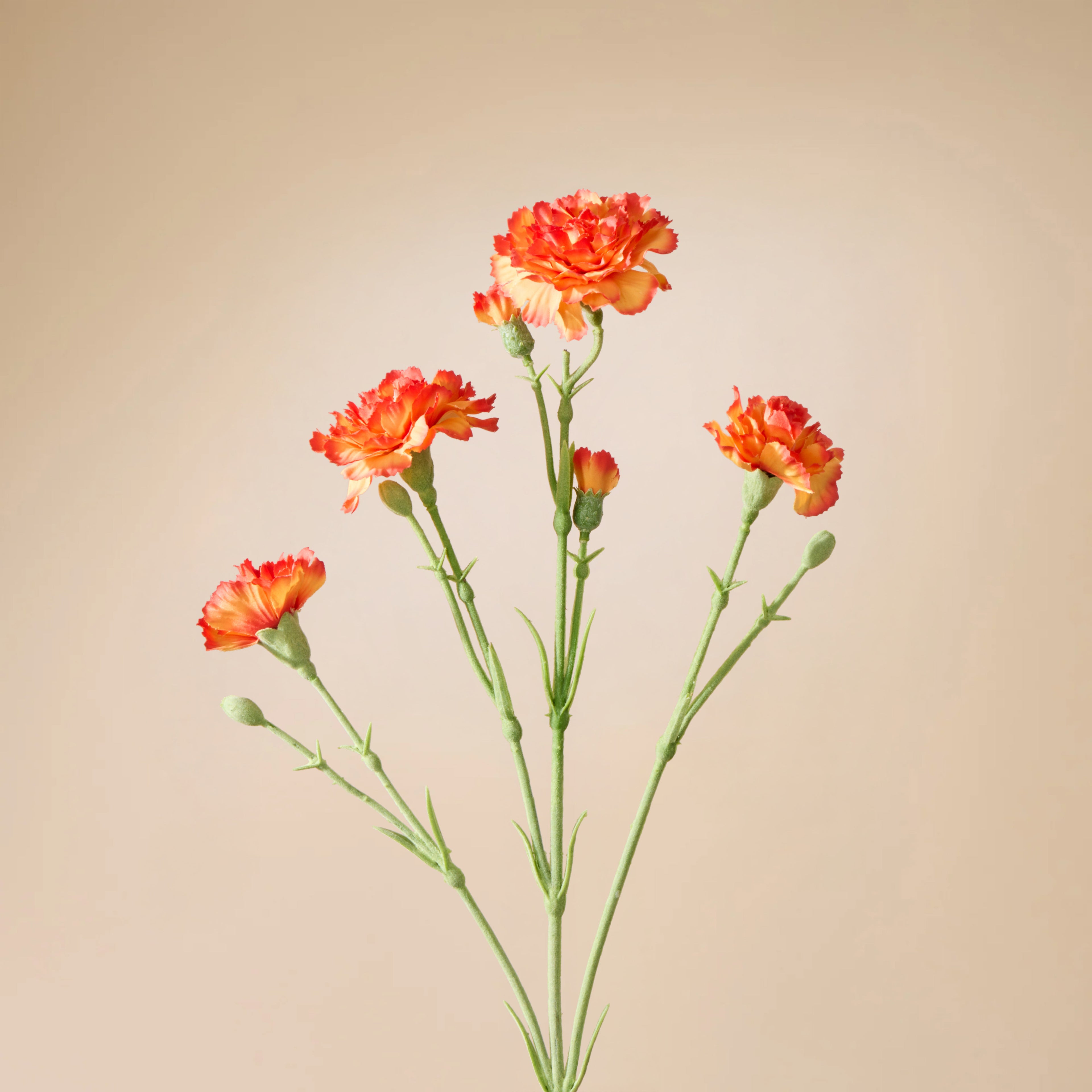 Faux Carnation Spray | Orange - 62cm