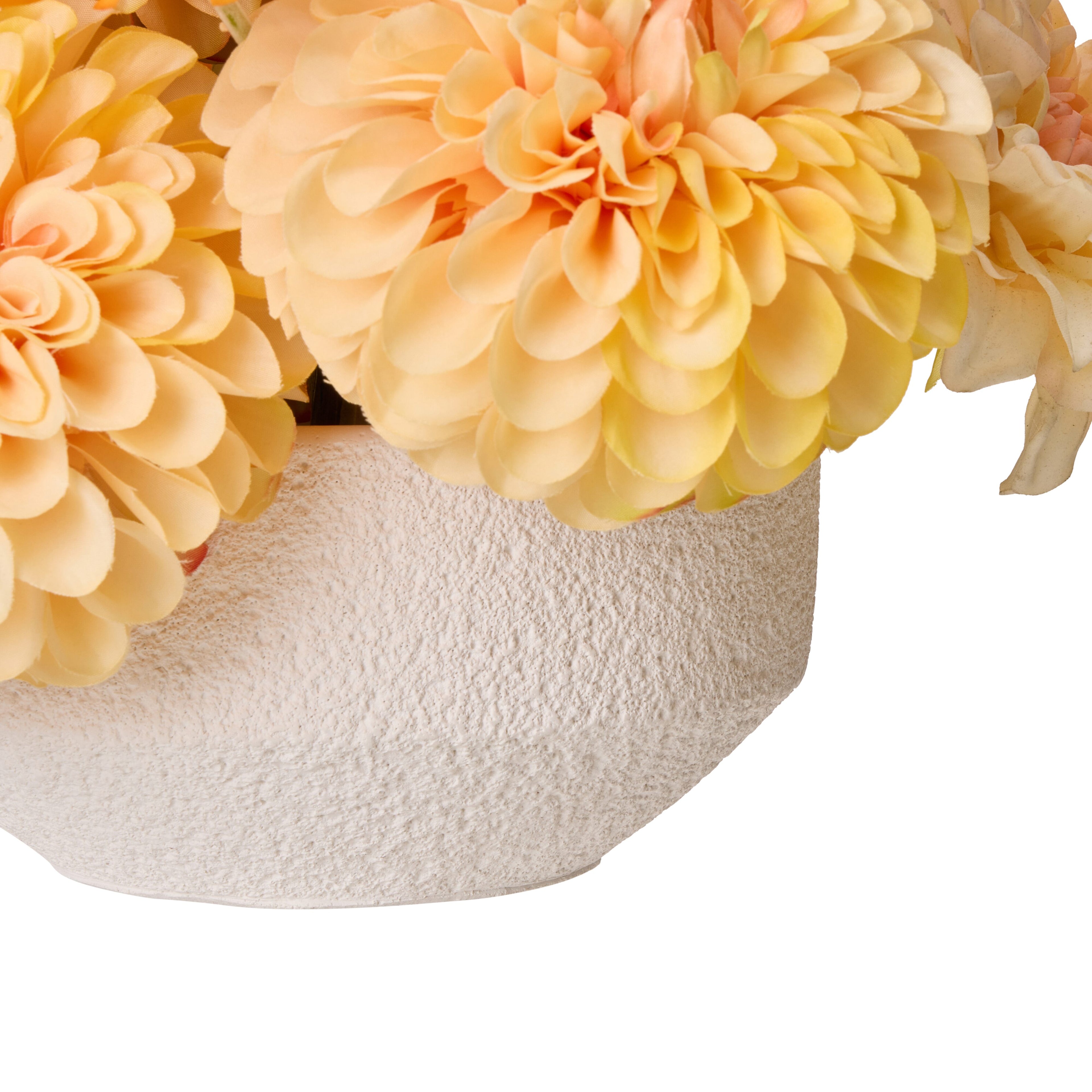 Faux Cosmos Ranunculus Mix - Delos Bowl Planter| Pink - 35cm