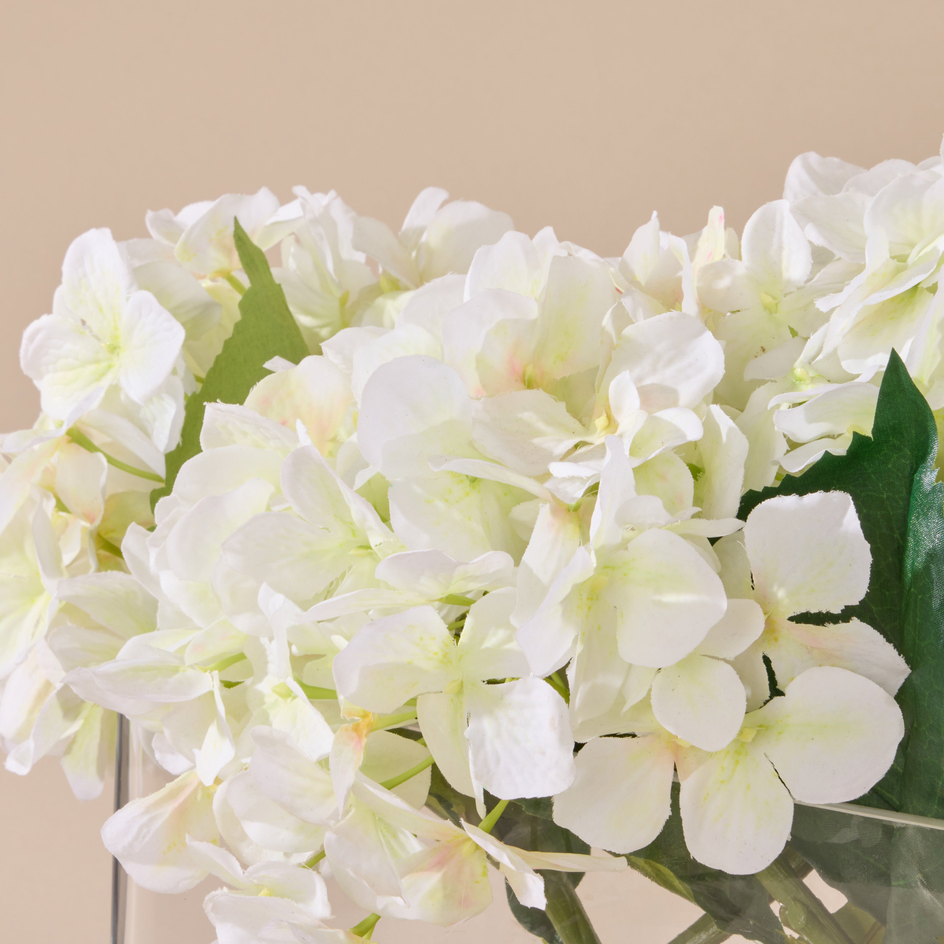 Faux Hydrangea - Esme Trough Vase | White - 25cm