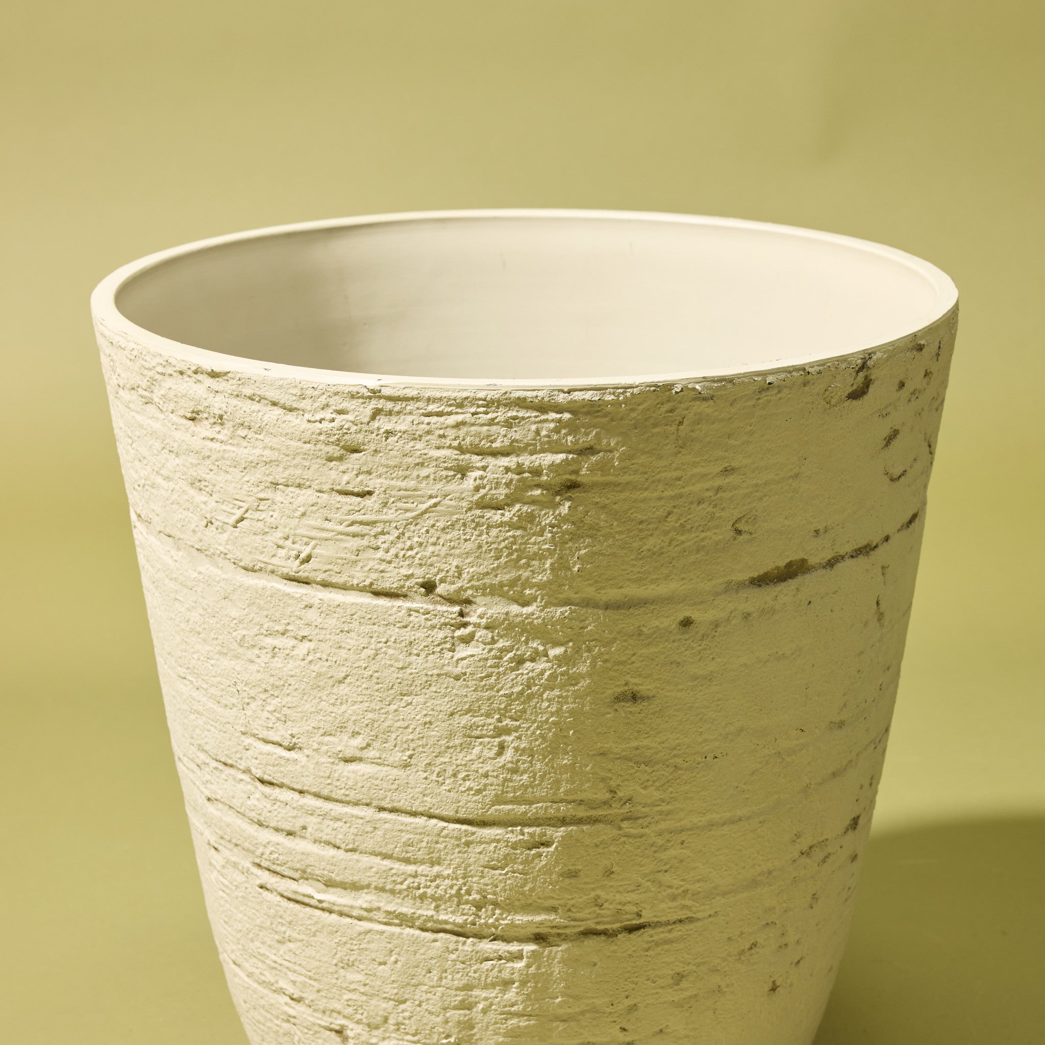 Faux Rustic Stone Look Planter Pot | Cream - 44cm
