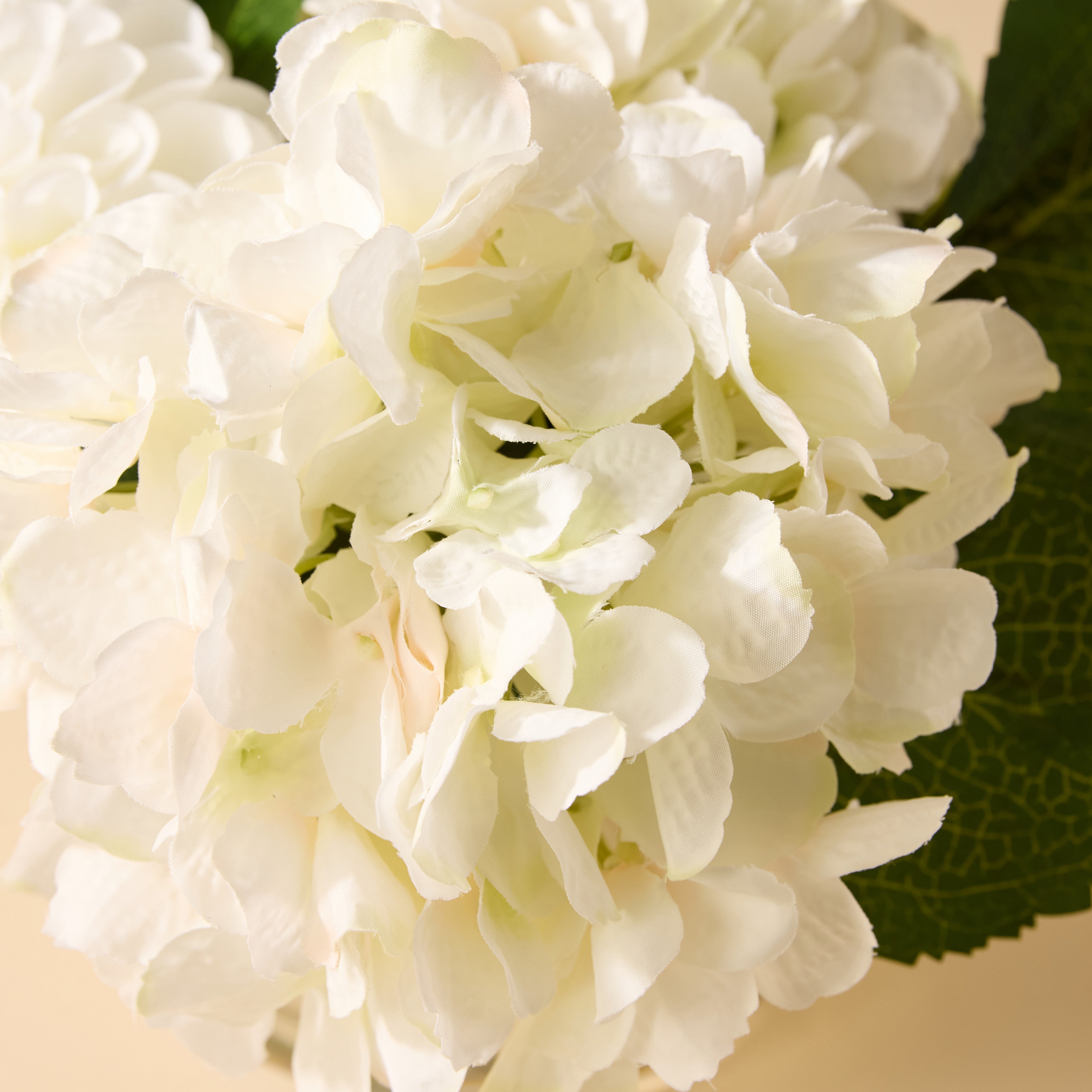 Faux Chrysanthemum Hydrangea Arrangement - Classic Bowl | White - 23cm
