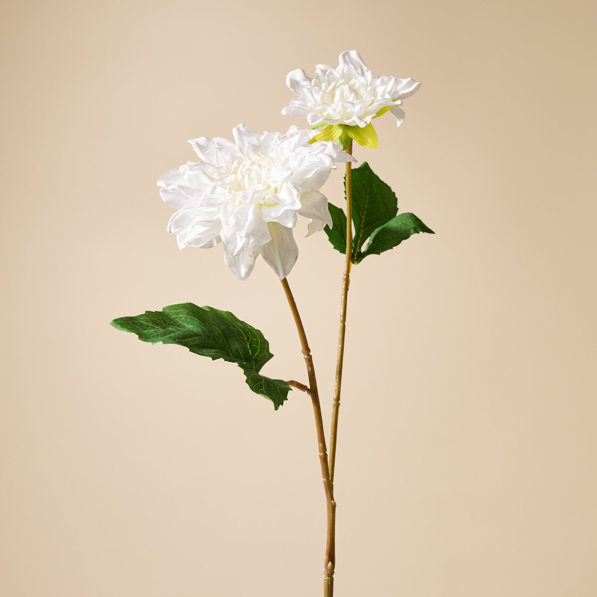 Faux Dahlia Bud Stem | White - 60cm
