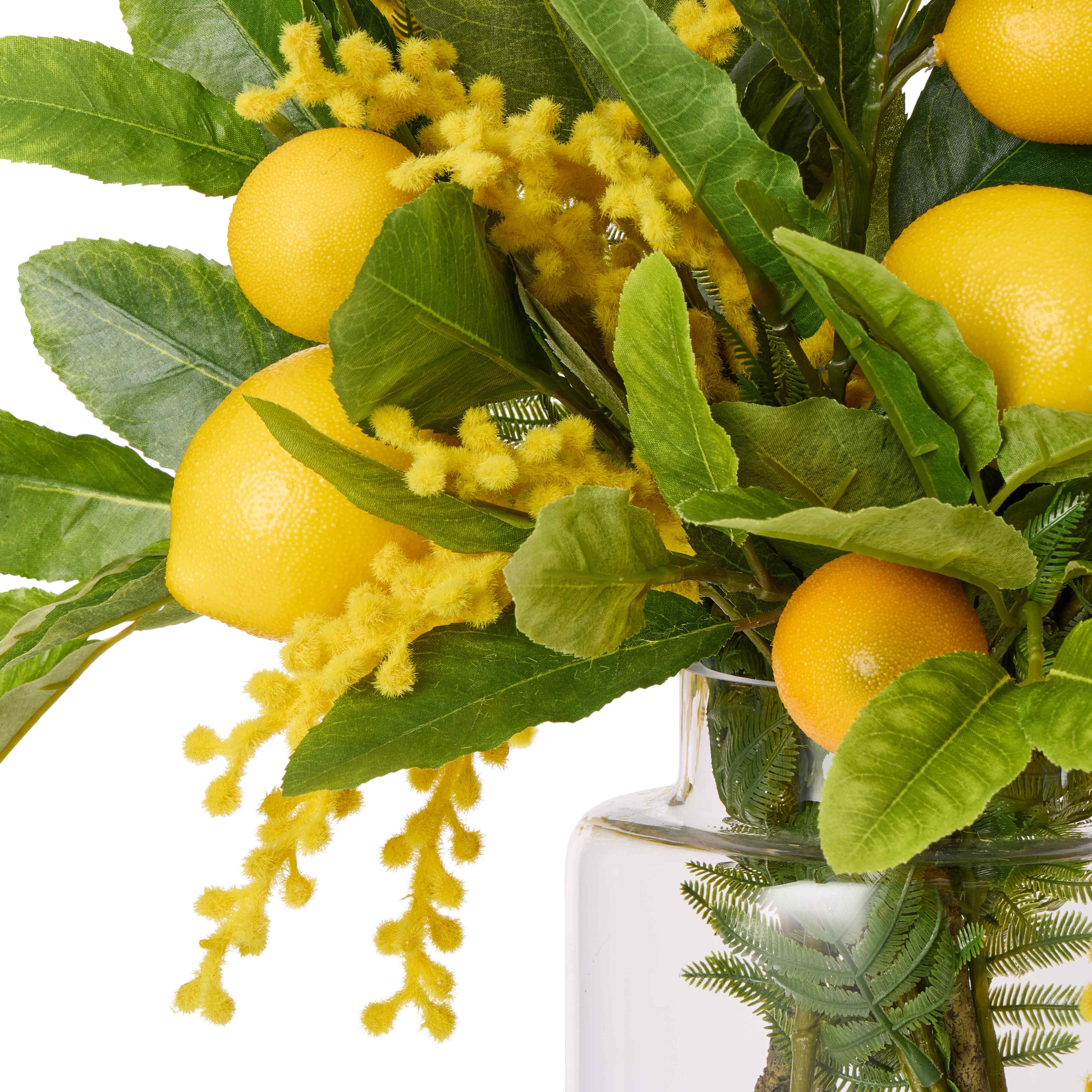 Faux Lemon Wattle Mix - Pail Vase | Yellow - 59cm