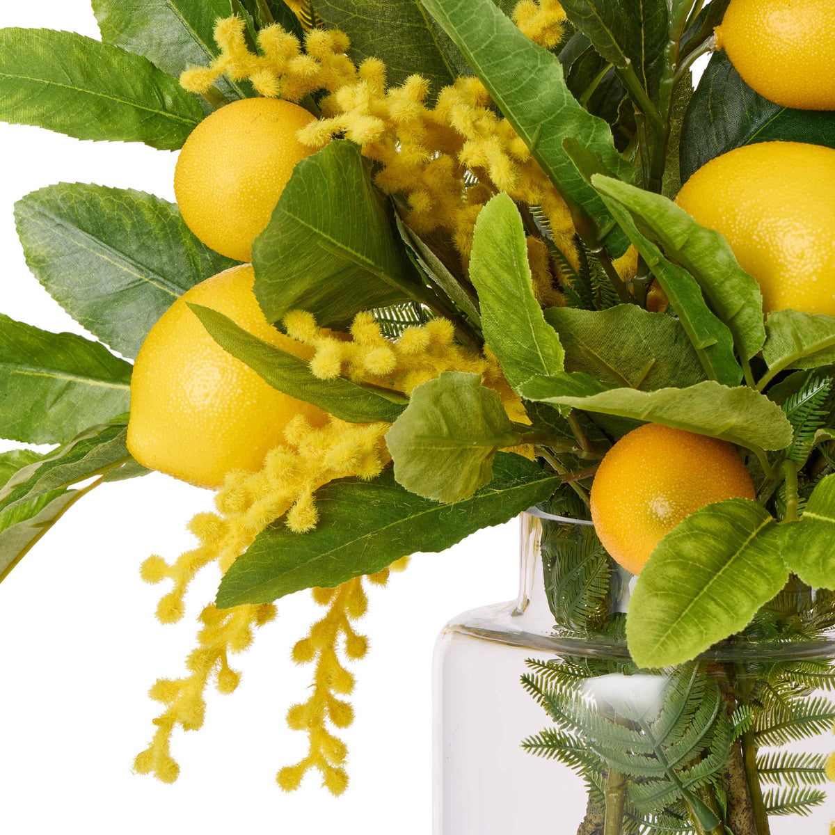 Faux Lemon Wattle Mix - Pail Vase | Yellow - 59cm