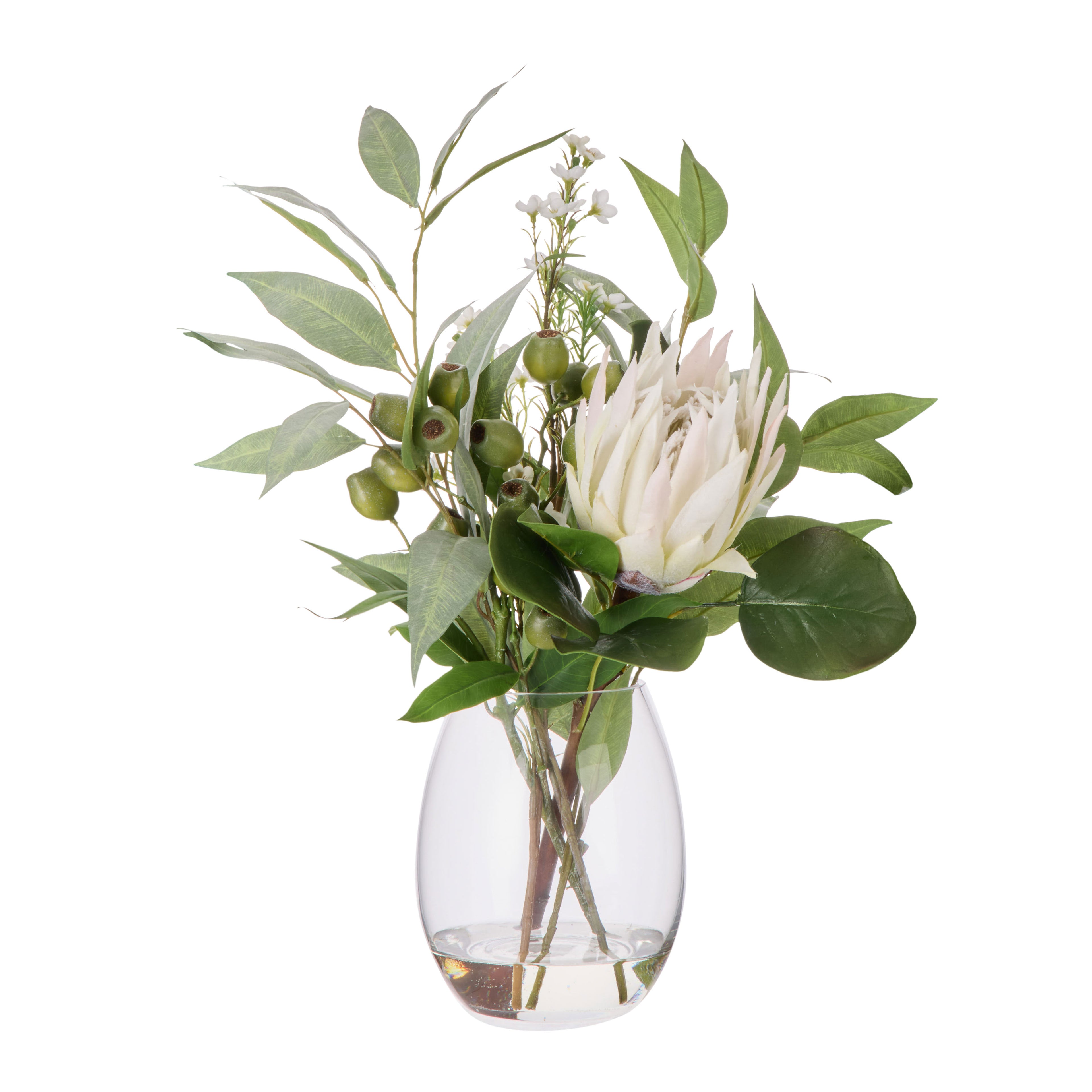 Faux King Protea Native Mix - Claire | Green - 53cm