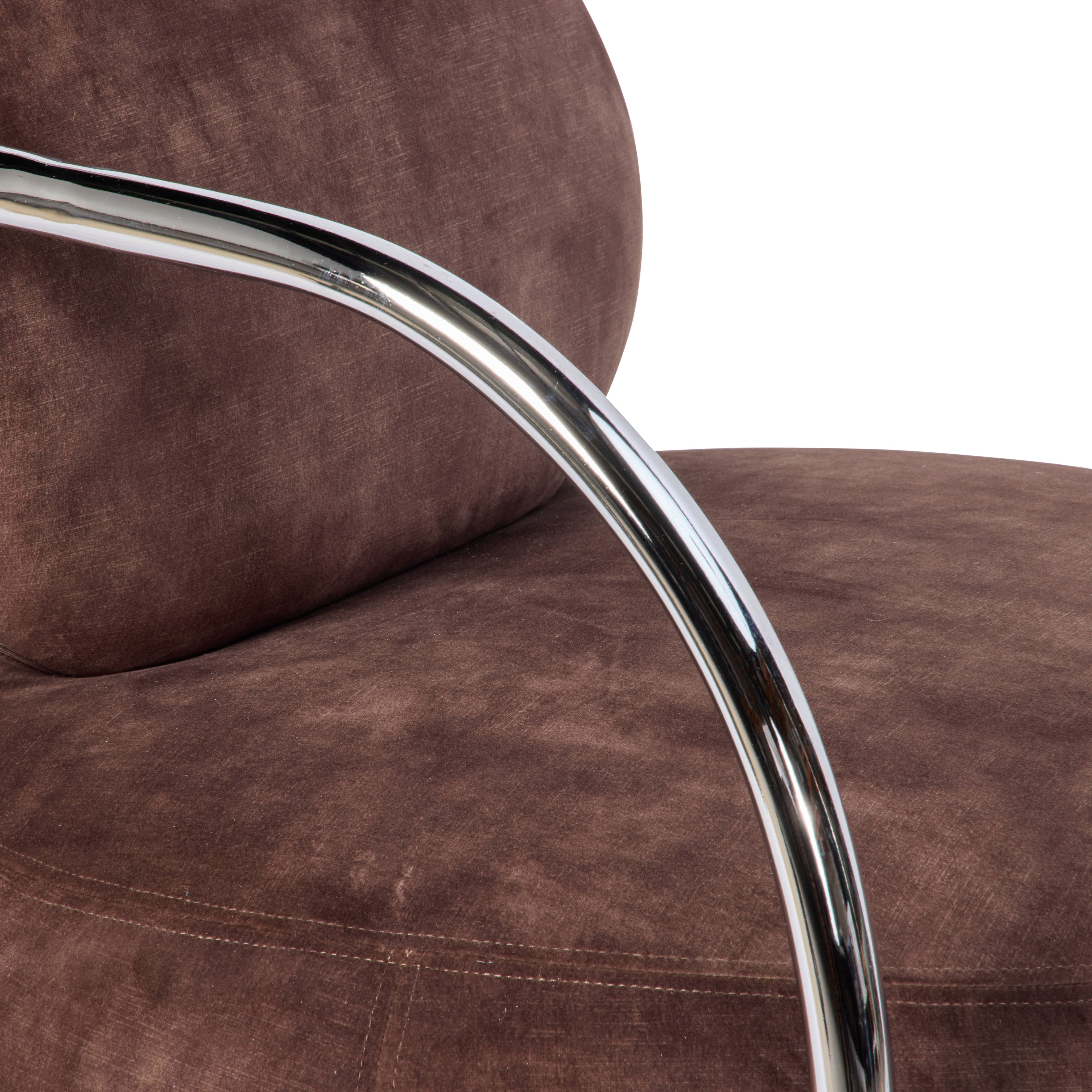 Grand Designs Jex Armchair Antique Brown & Brushed Chrome