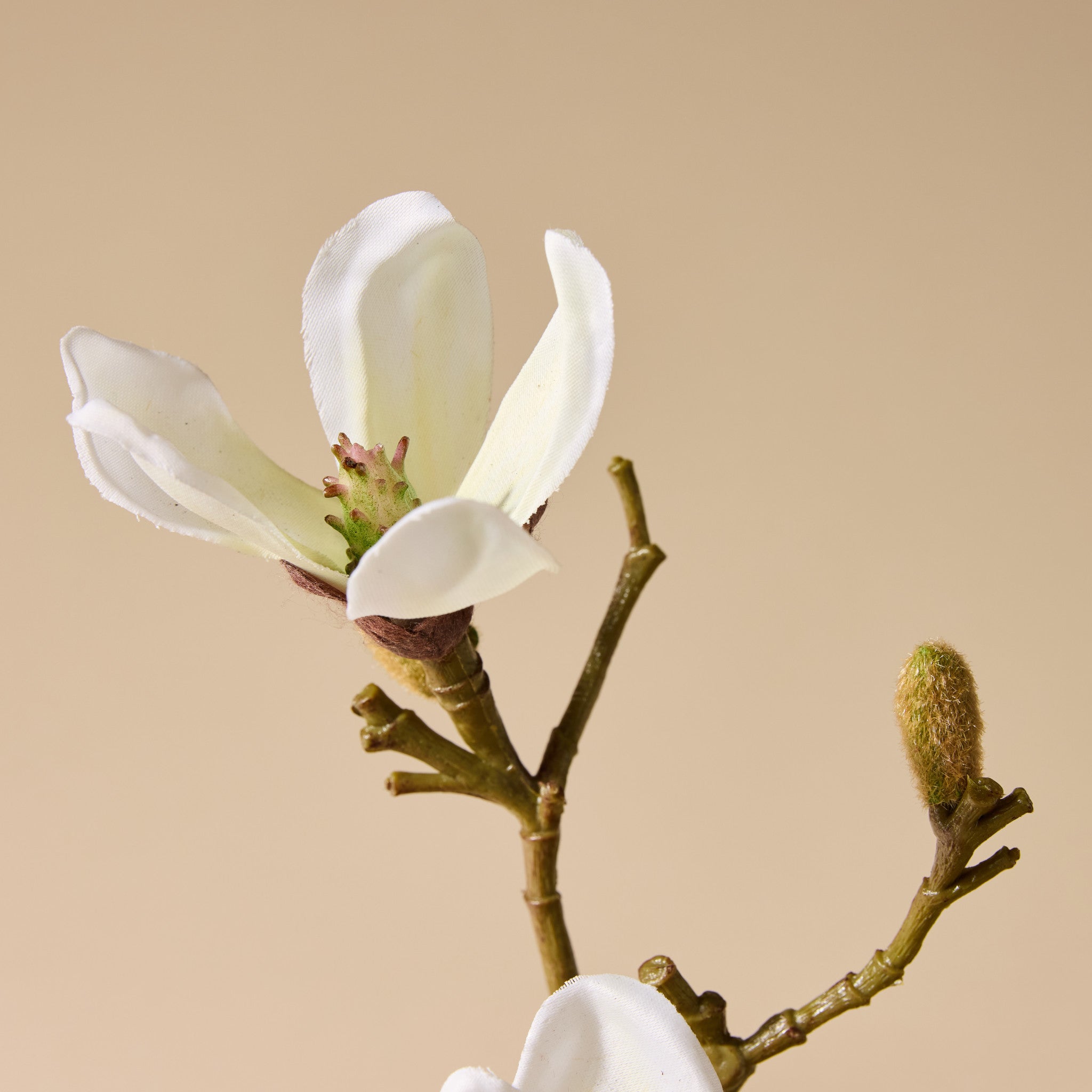 Faux Mini Magnolia - Sphere Vase | White - 33cm
