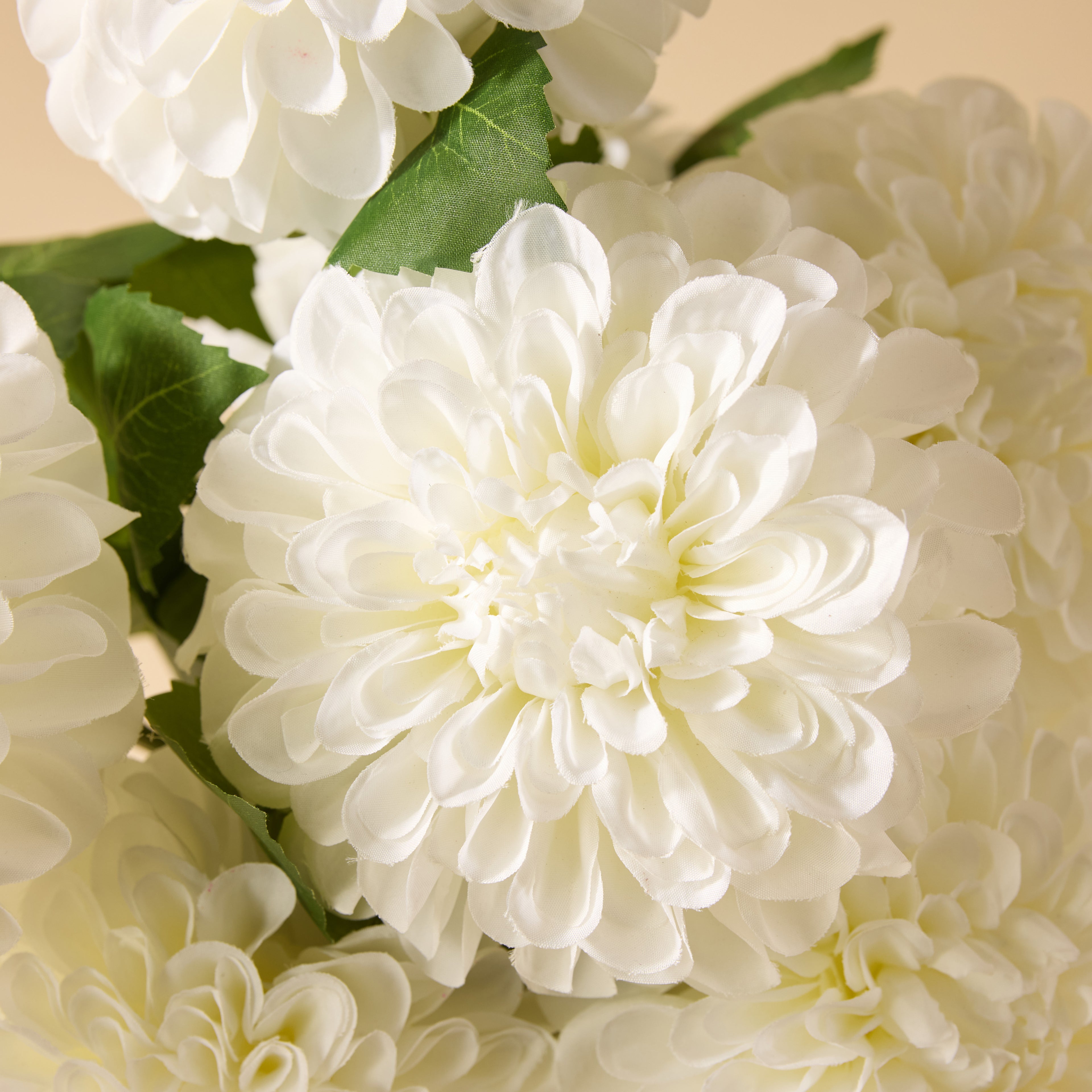 Faux Chrysanthemum Arrangement - Gianna Pot | White - 37cm