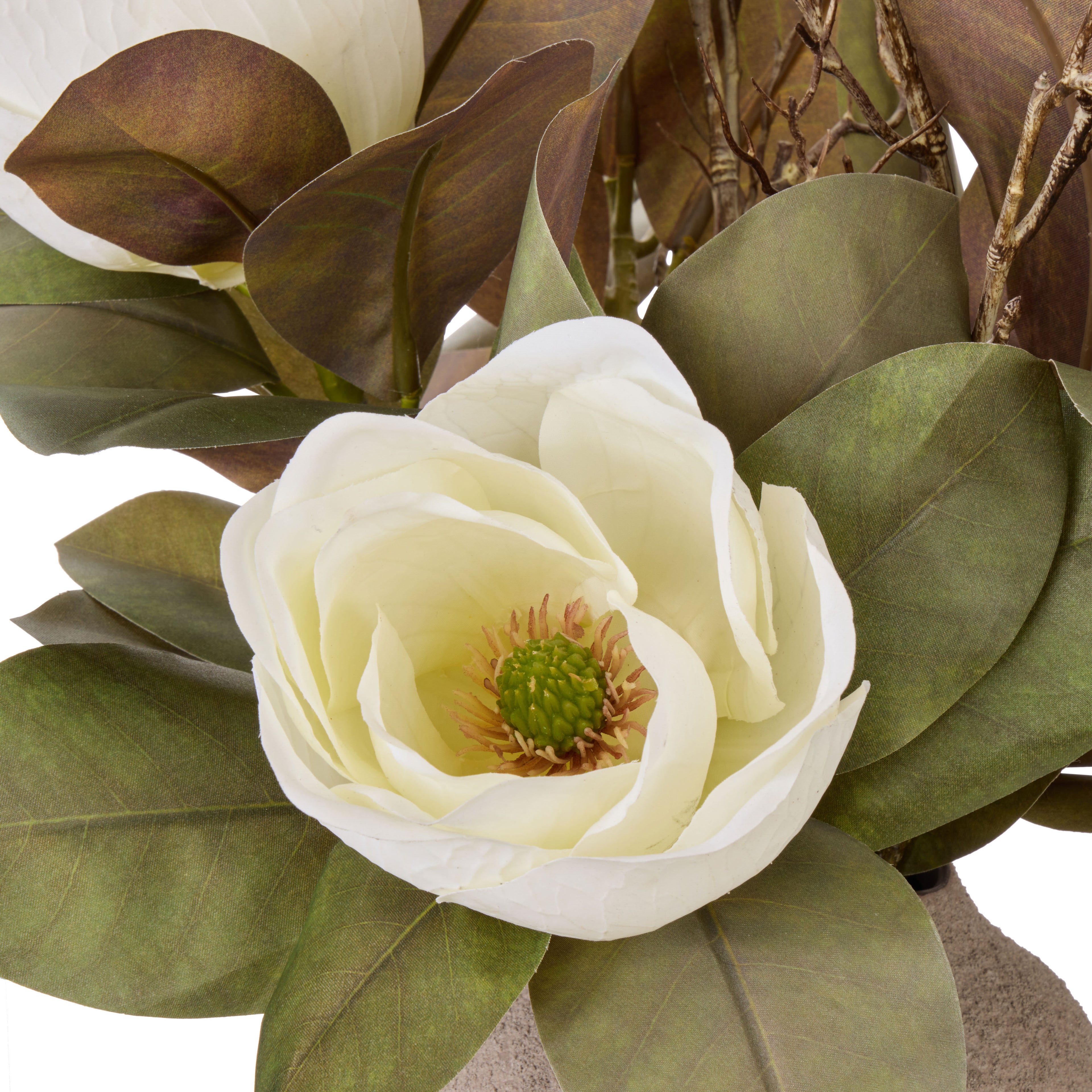 Faux Magnolia Twig - Elsie Vessel| White - 69cm