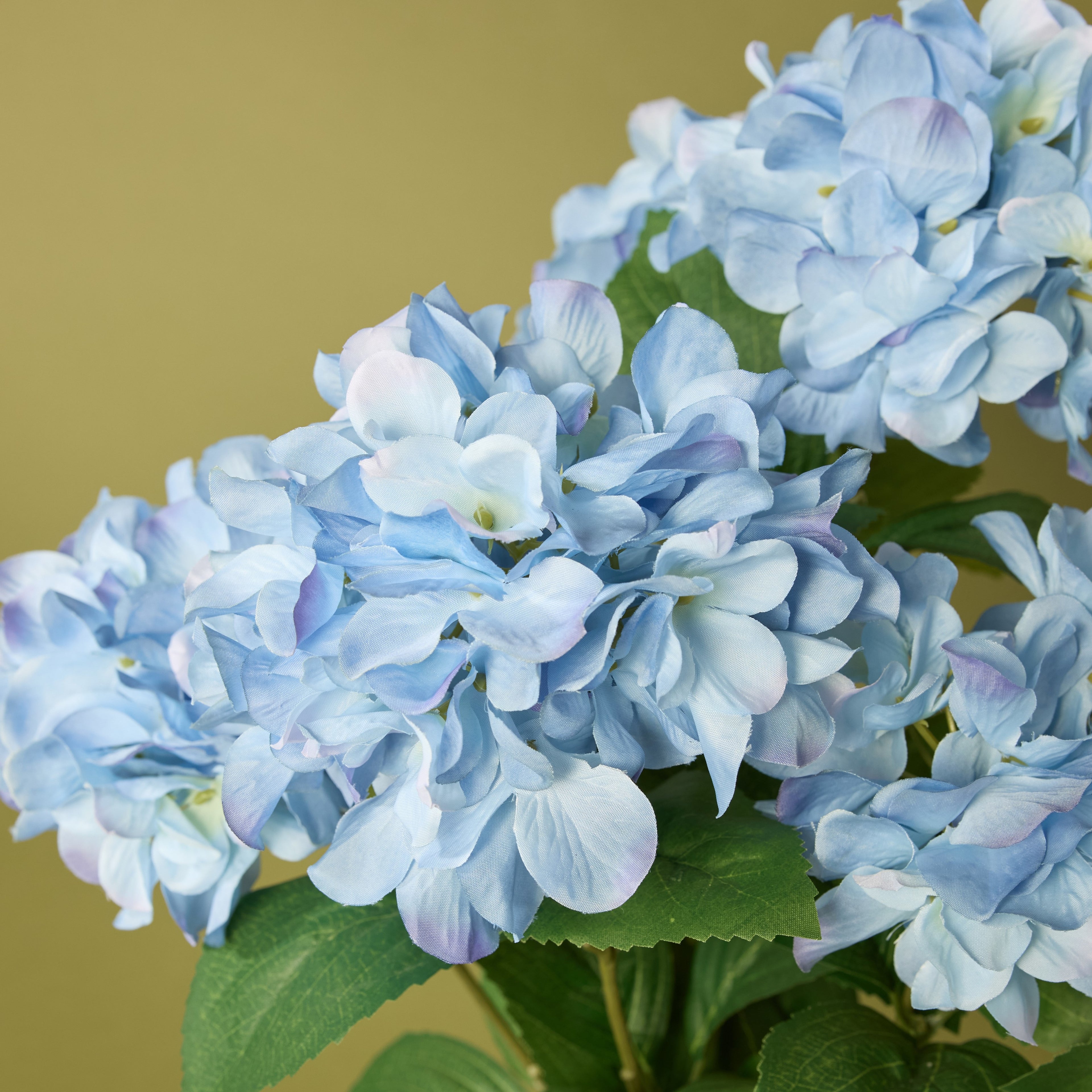 Faux Hydrangea Plant - Garden Pot | Blue - 59cm
