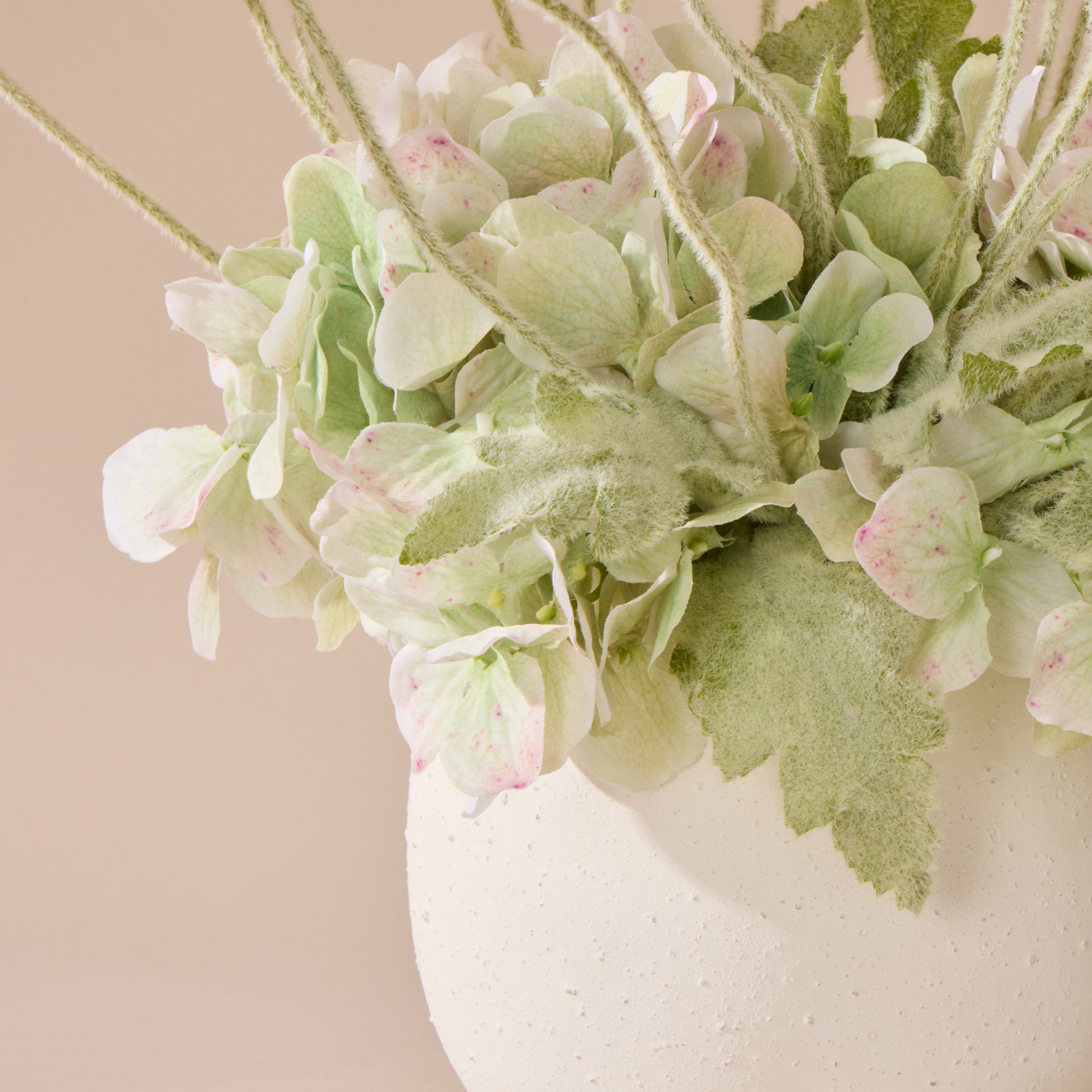 Faux Poppy Hydrangea - Tub Pot | Multi-Coloured - 38cm