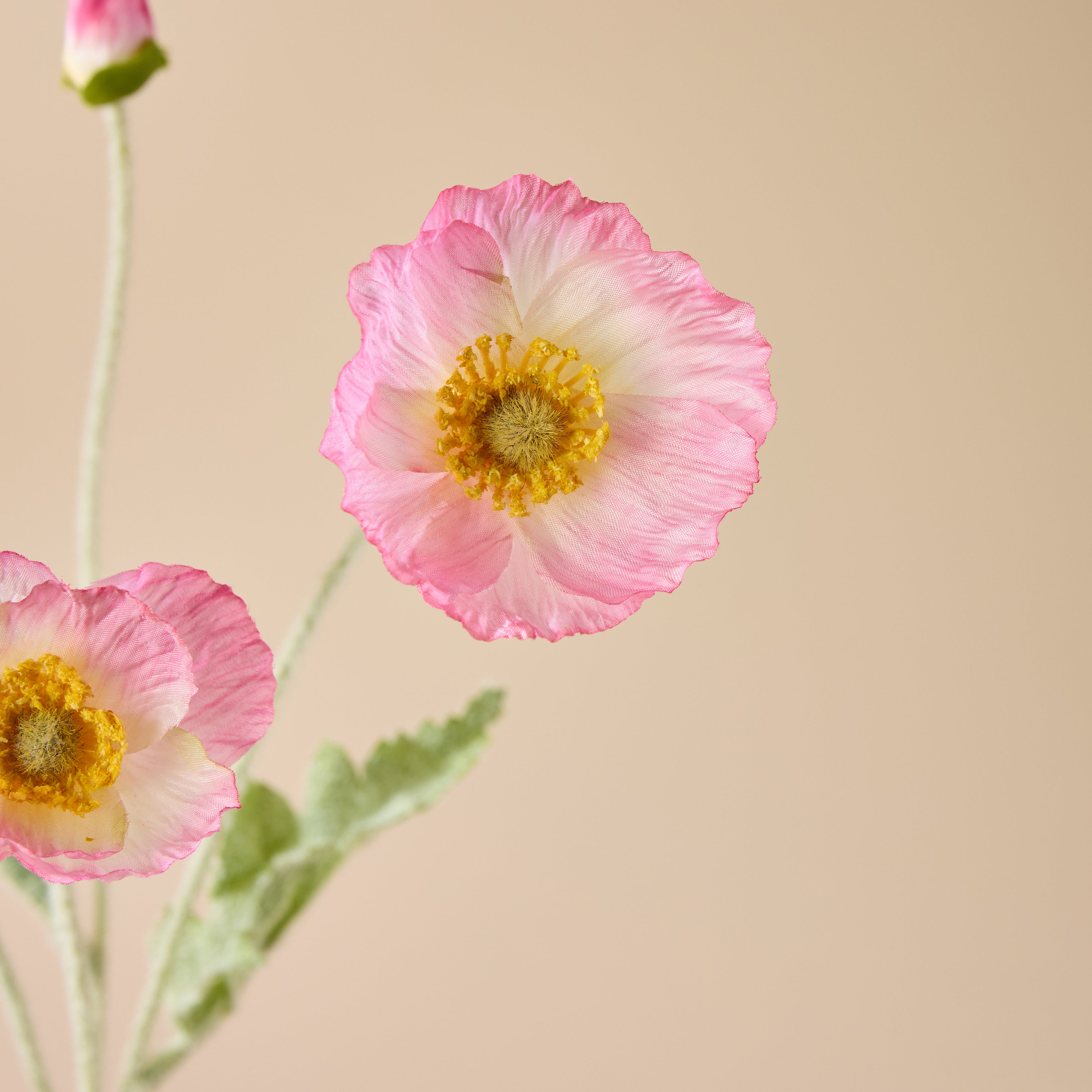 Faux Poppy Spray | Light Pink - 60cm