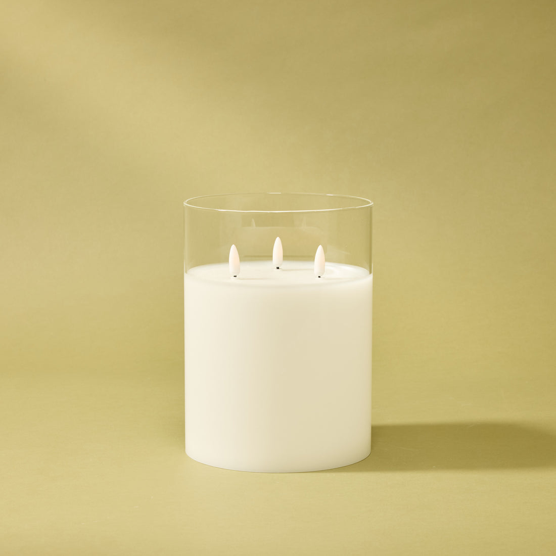 Glass Triflame LED Candle | 20cm