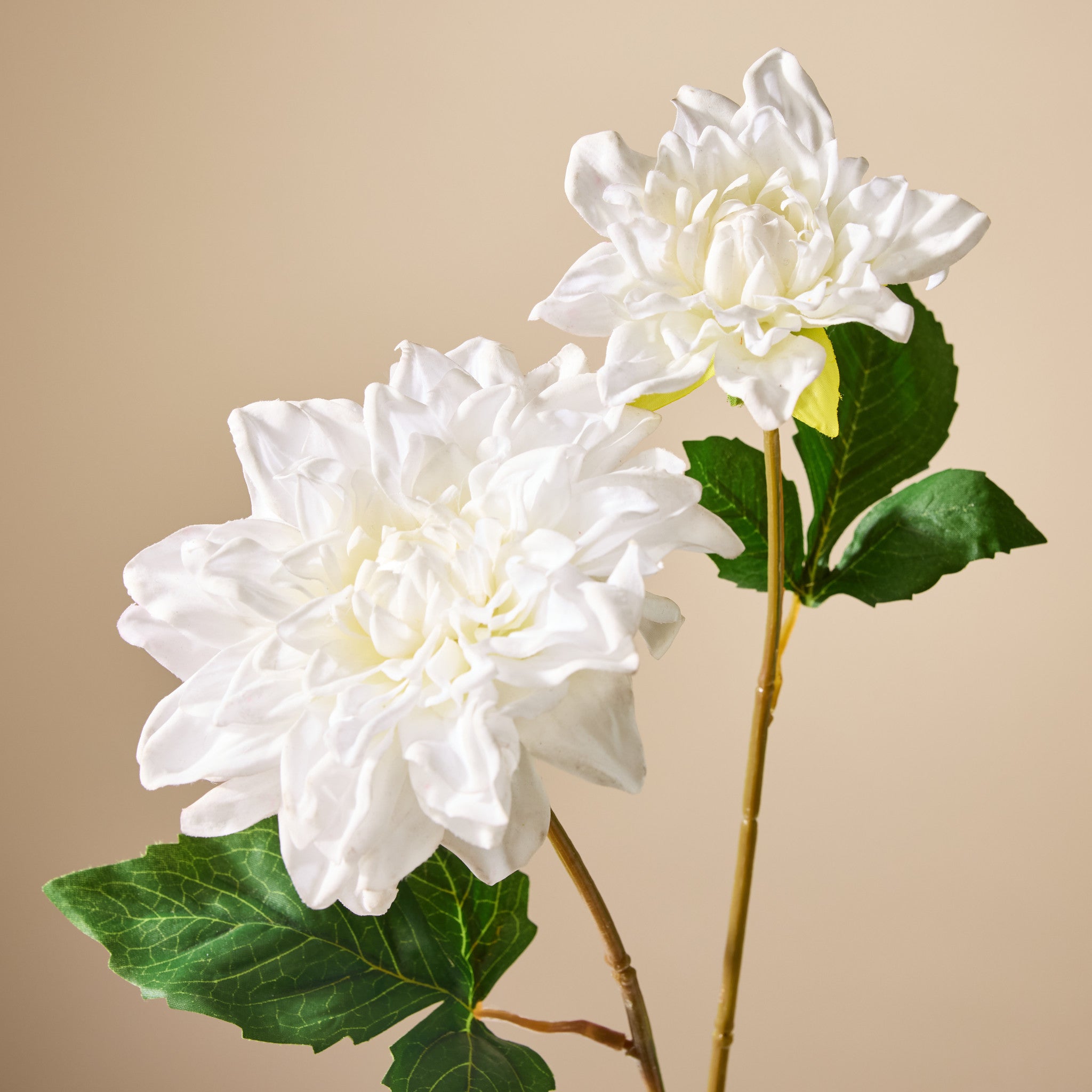Faux Dahlia Bud Stem | White - 60cm
