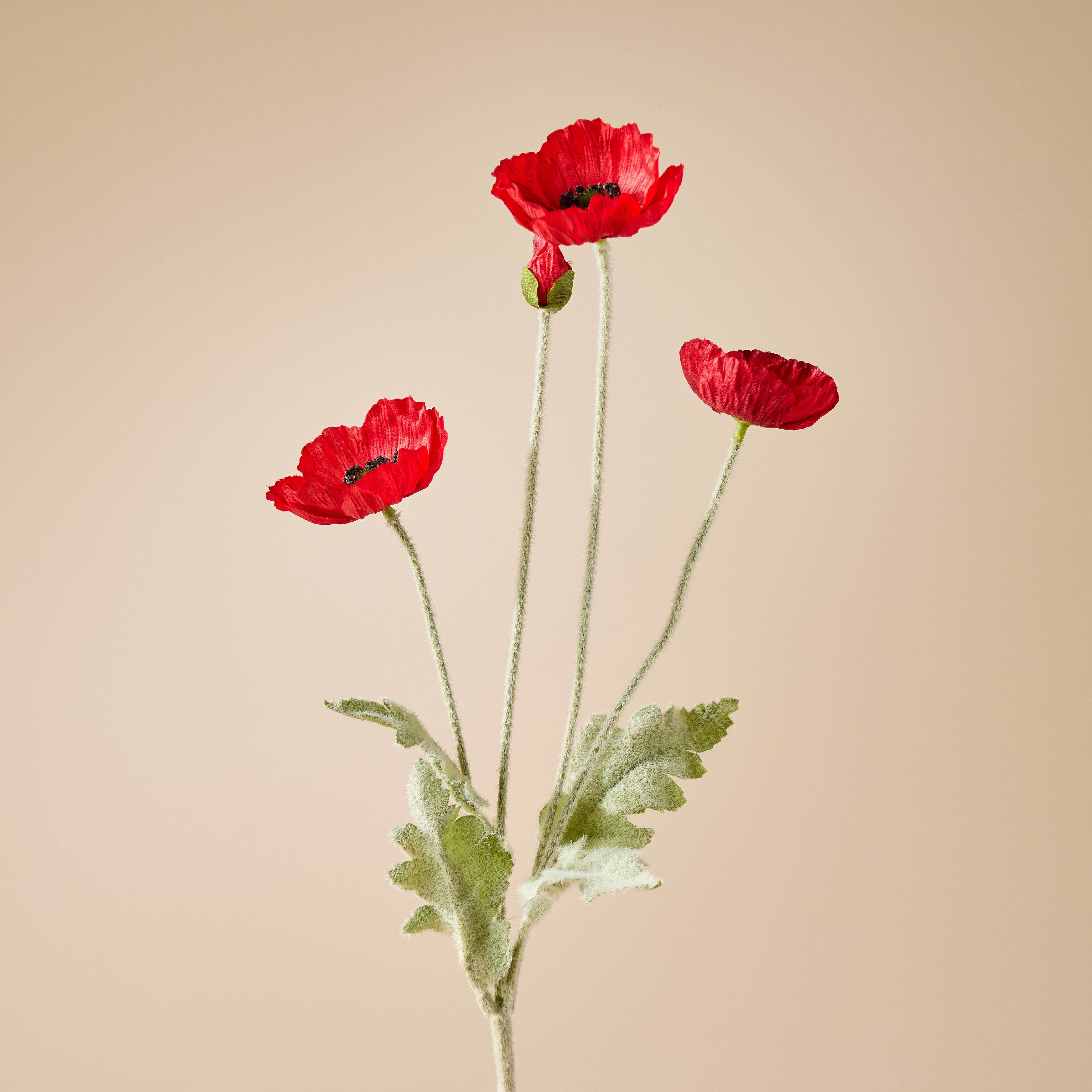Faux Poppy Spray | Red - 60cm