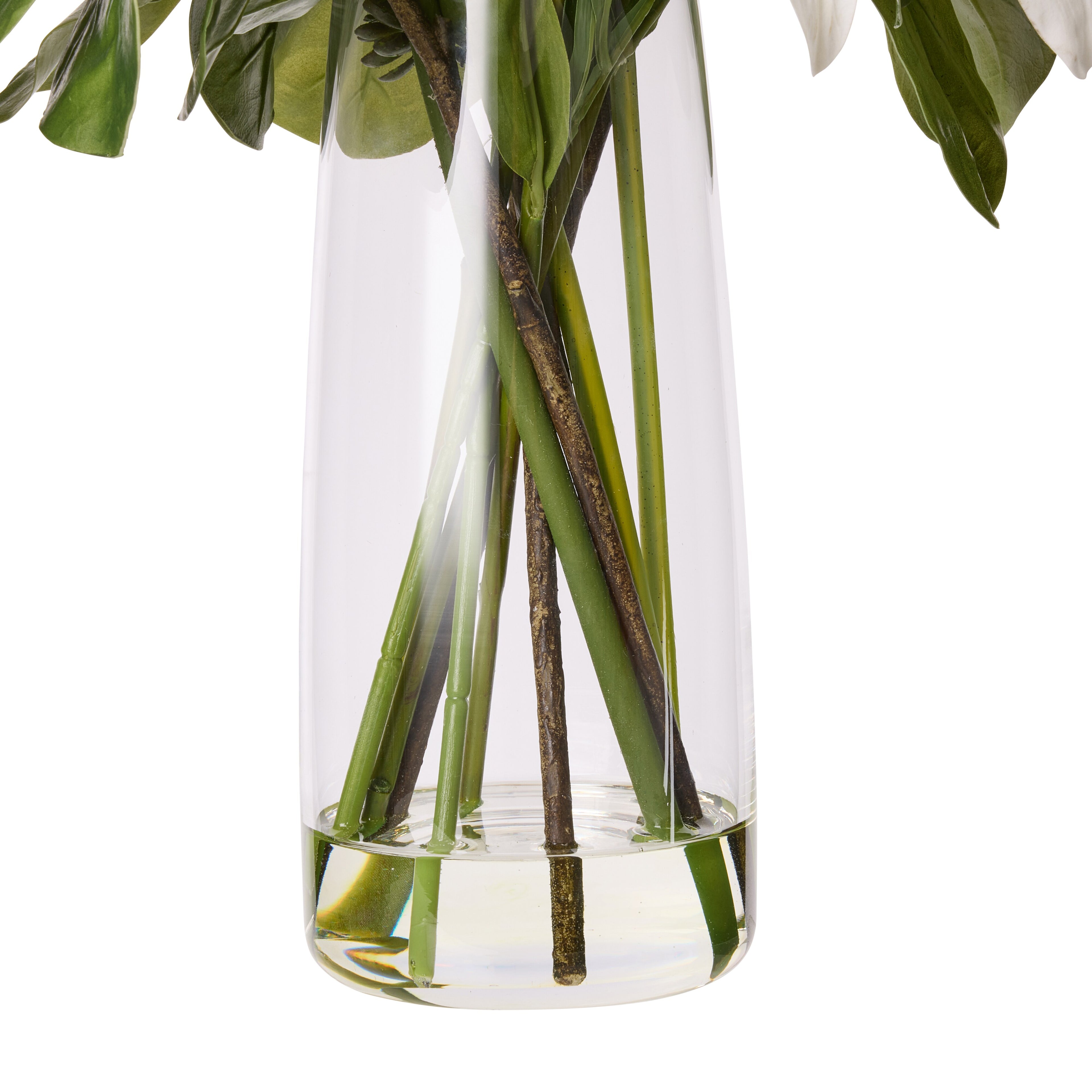 Faux Lily Fiddle Leaf Mix - Alana Vase| White - 84cm