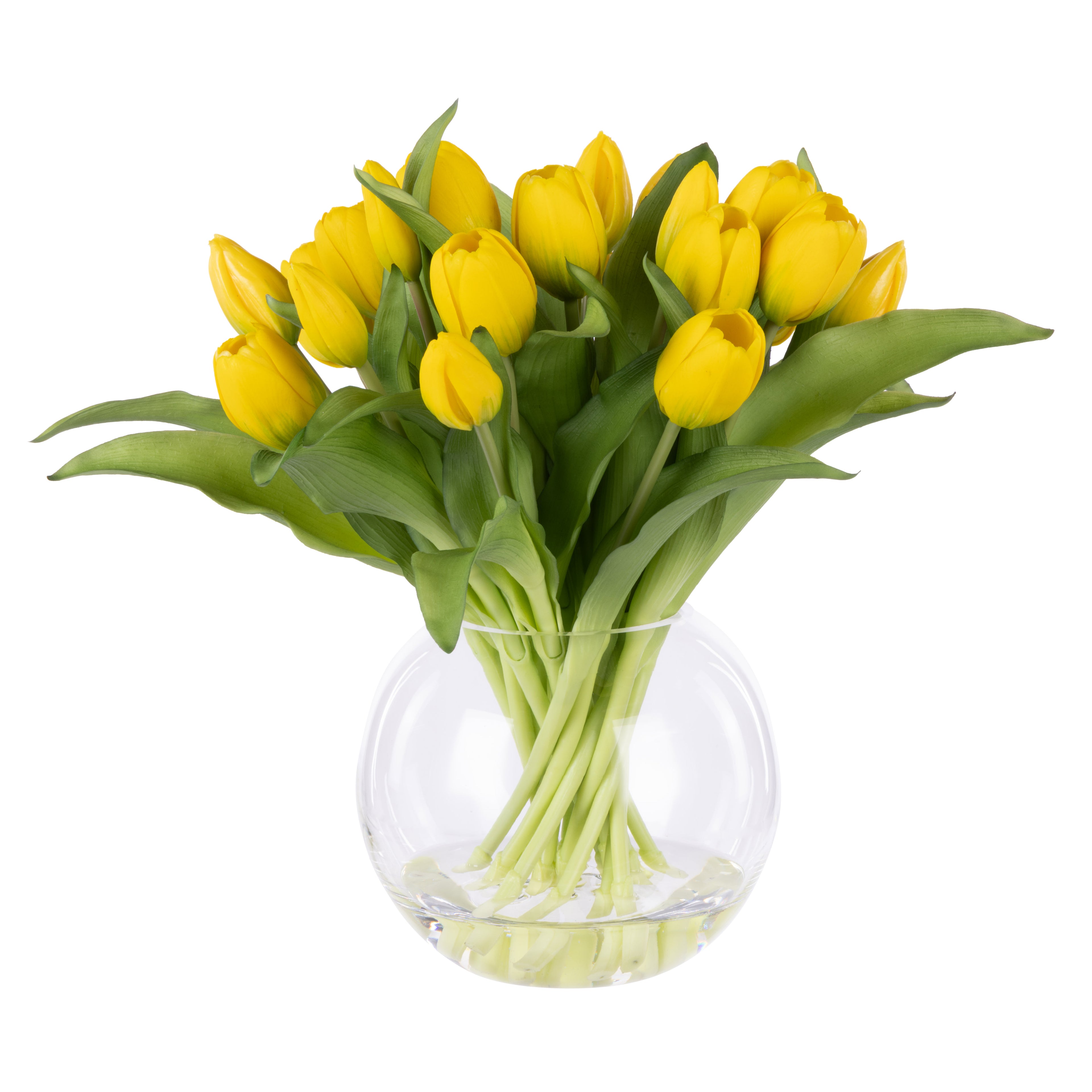 Faux Tulip Bunch - Phoebe Vase | Yellow - 32cm